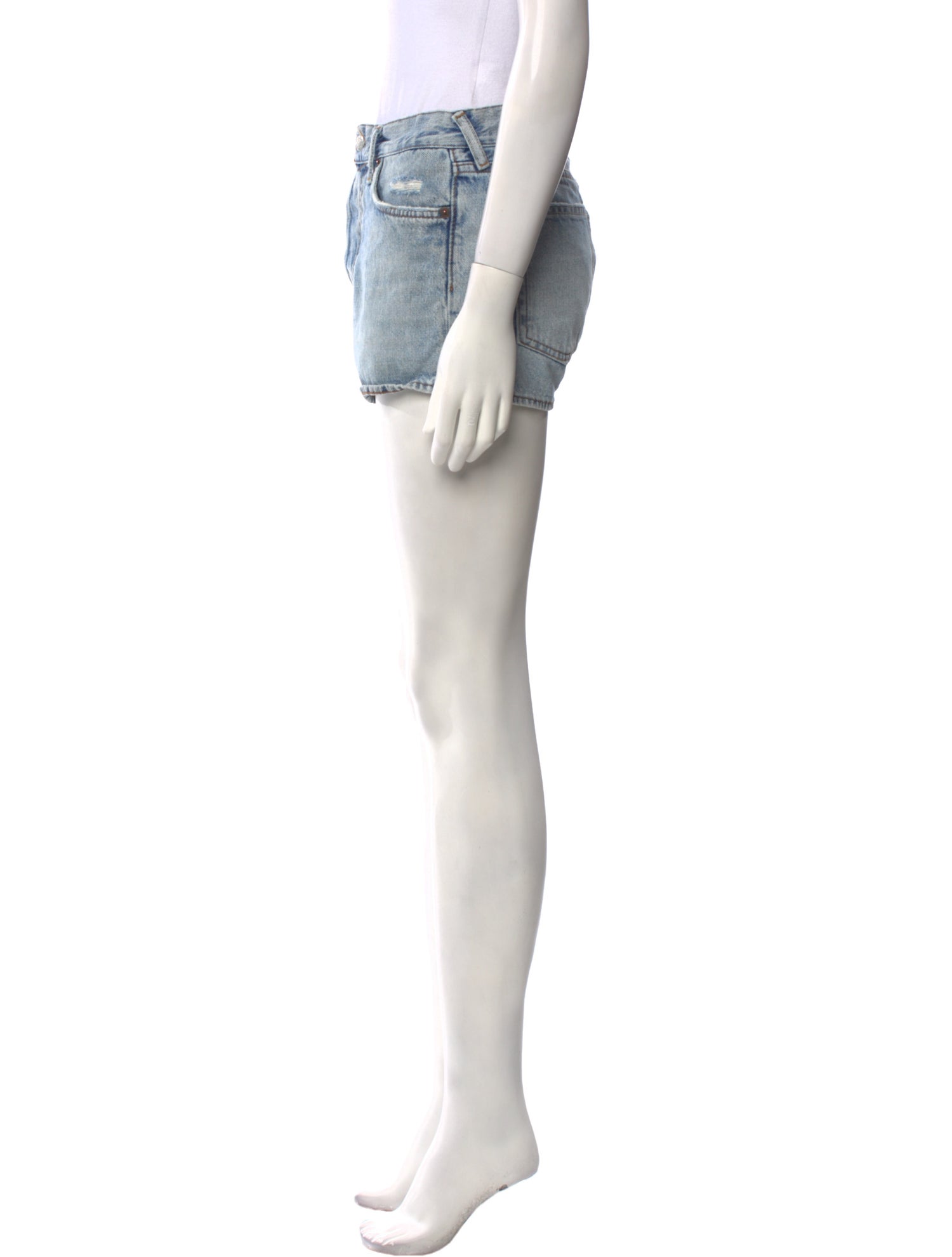 Acne Studios Blå Konst Silk Mini Shorts