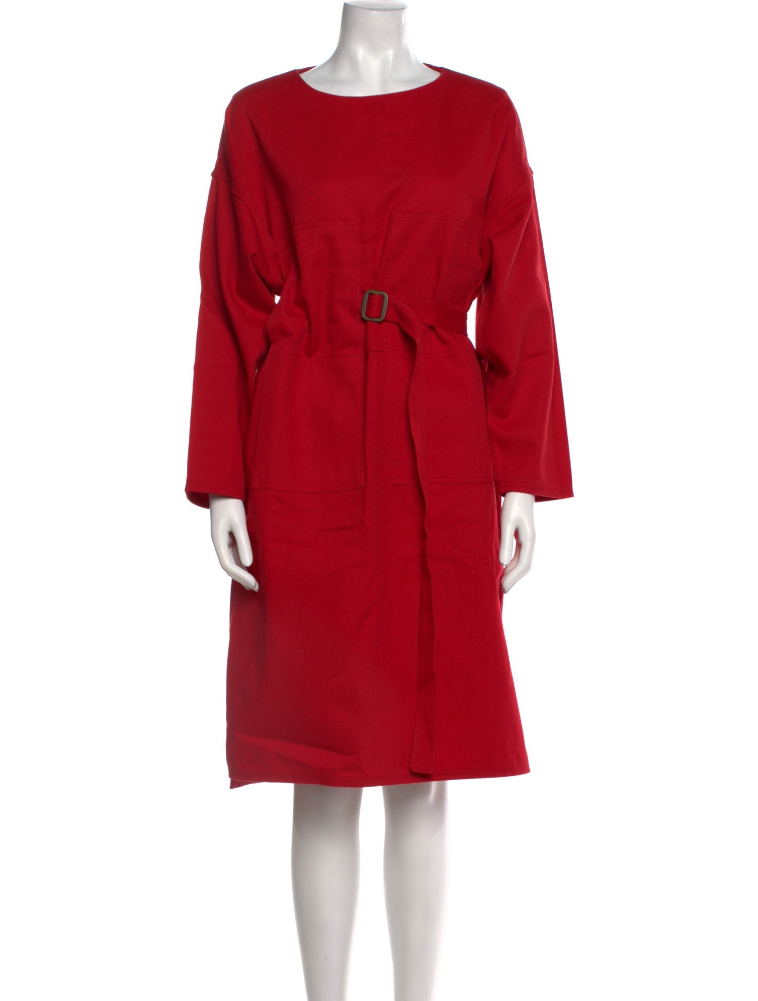 Acne Studios Blå Konst Bateau Neckline Knee-Length Dress