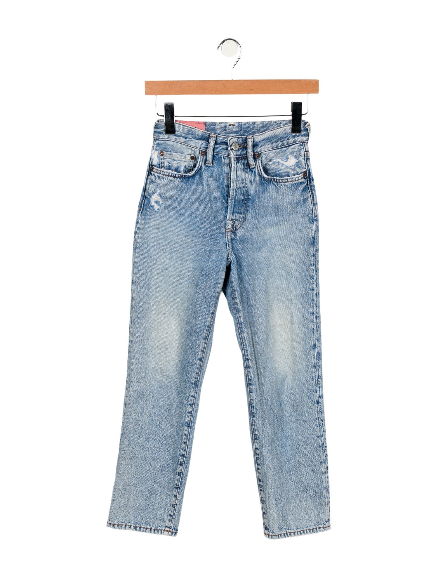 Acne Studios Blå Konst Mid-Rise Straight Leg Jeans
