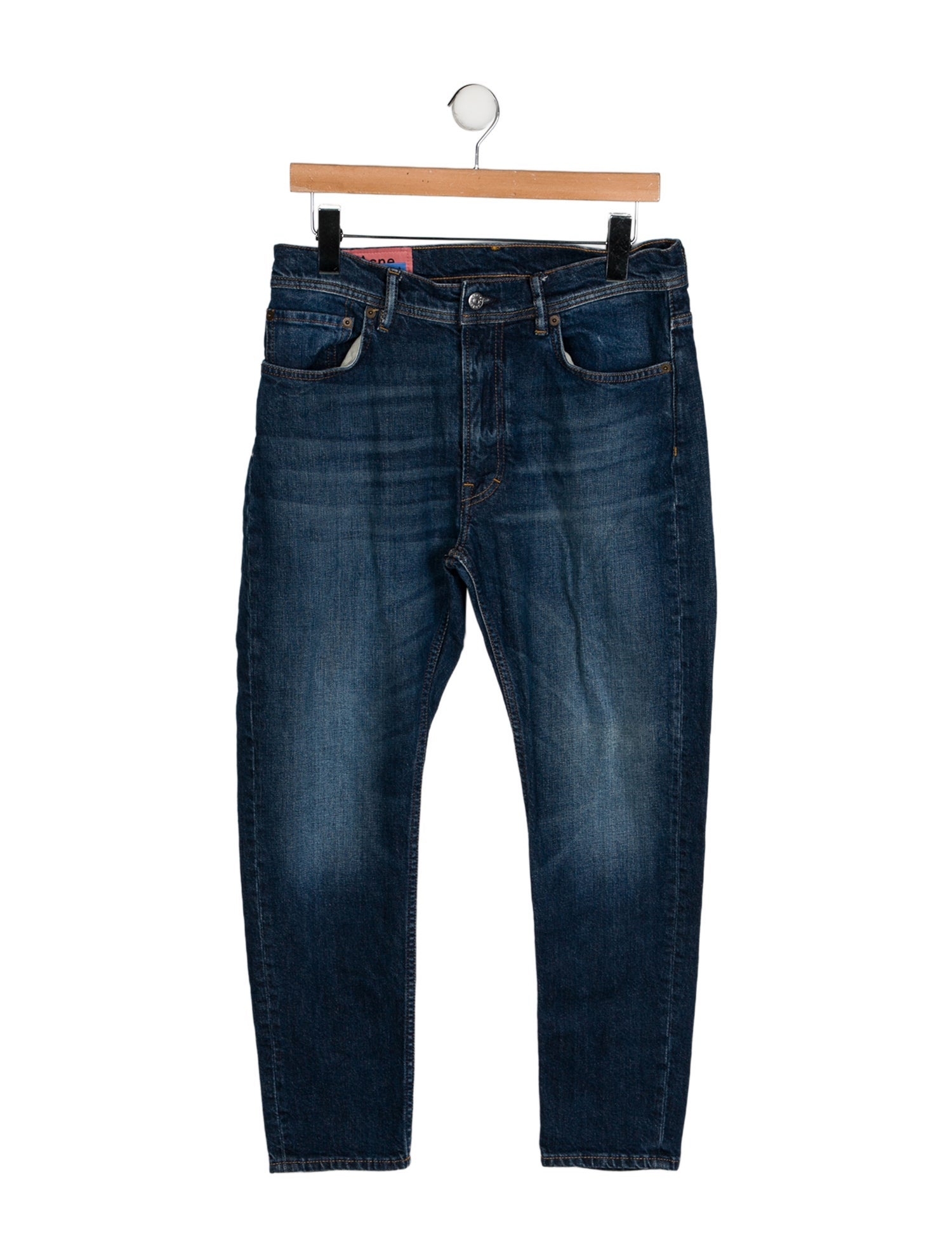 Acne Studios Blå Konst Mid-Rise Straight Leg Jeans