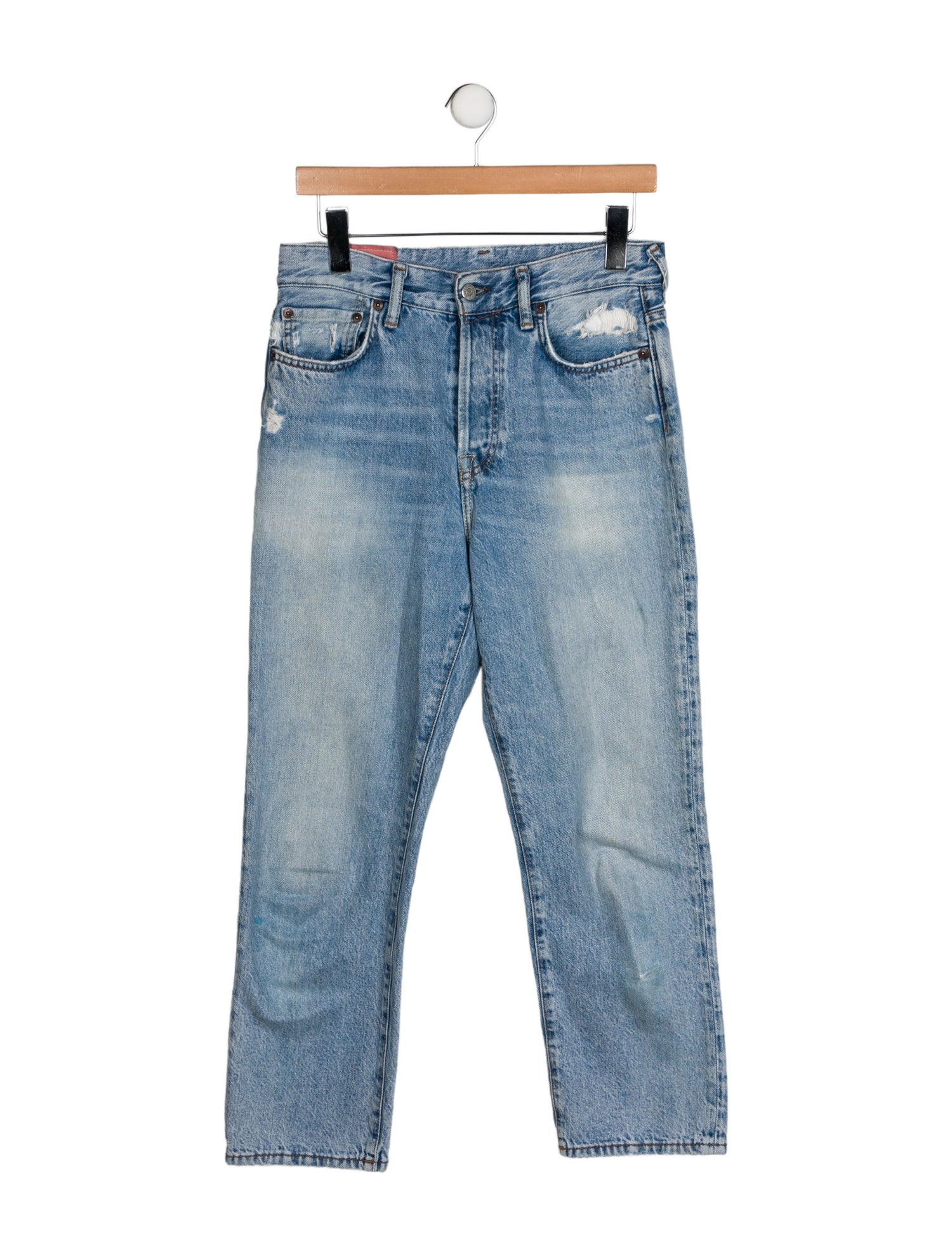 Acne Studios Blå Konst Mid-Rise Straight Leg Jeans