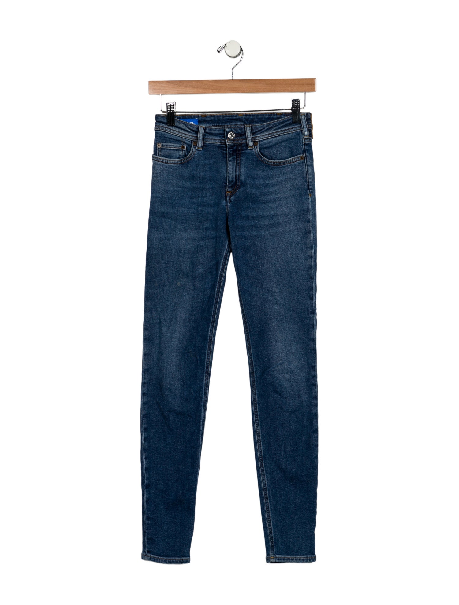 Acne Studios Blå Konst Mid-Rise Skinny Leg Jeans