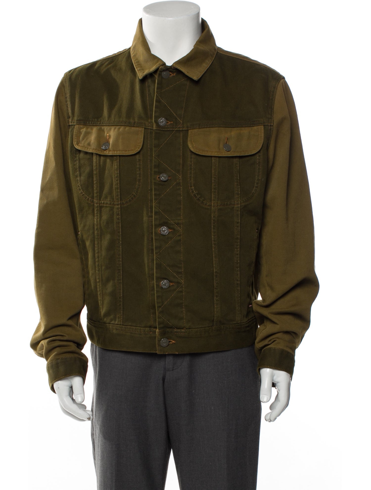 Acne Studios Blå Konst Colorblock Pattern Trucker Jacket