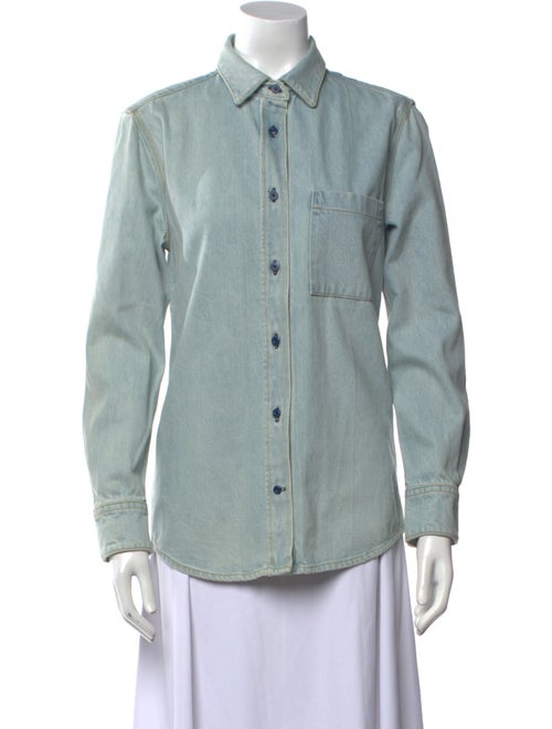 Acne Studios Blå Konst Long Sleeve Button-Up Top