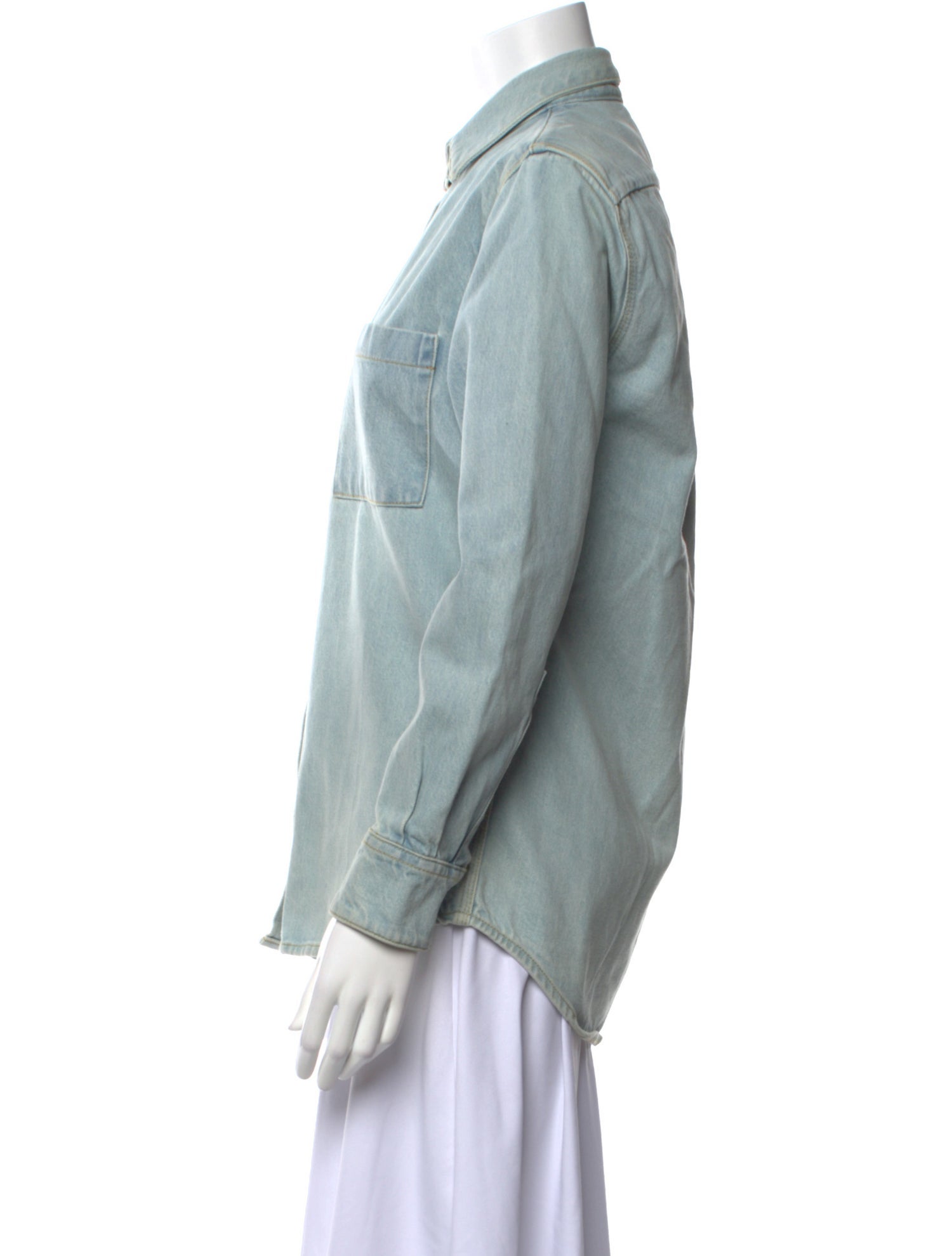 Acne Studios Blå Konst Long Sleeve Button-Up Top