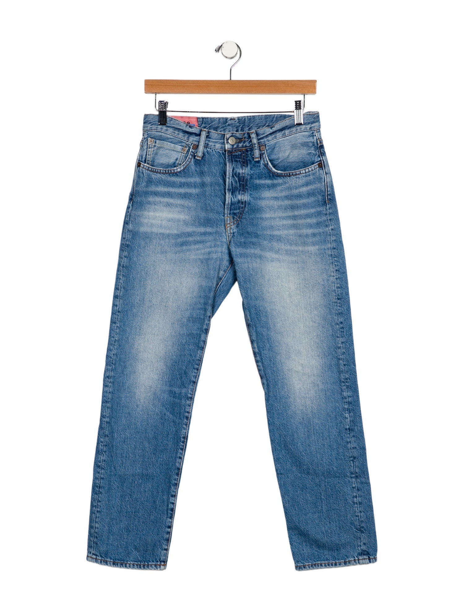 Acne Studios Blå Konst Mid-Rise Straight Leg Jeans