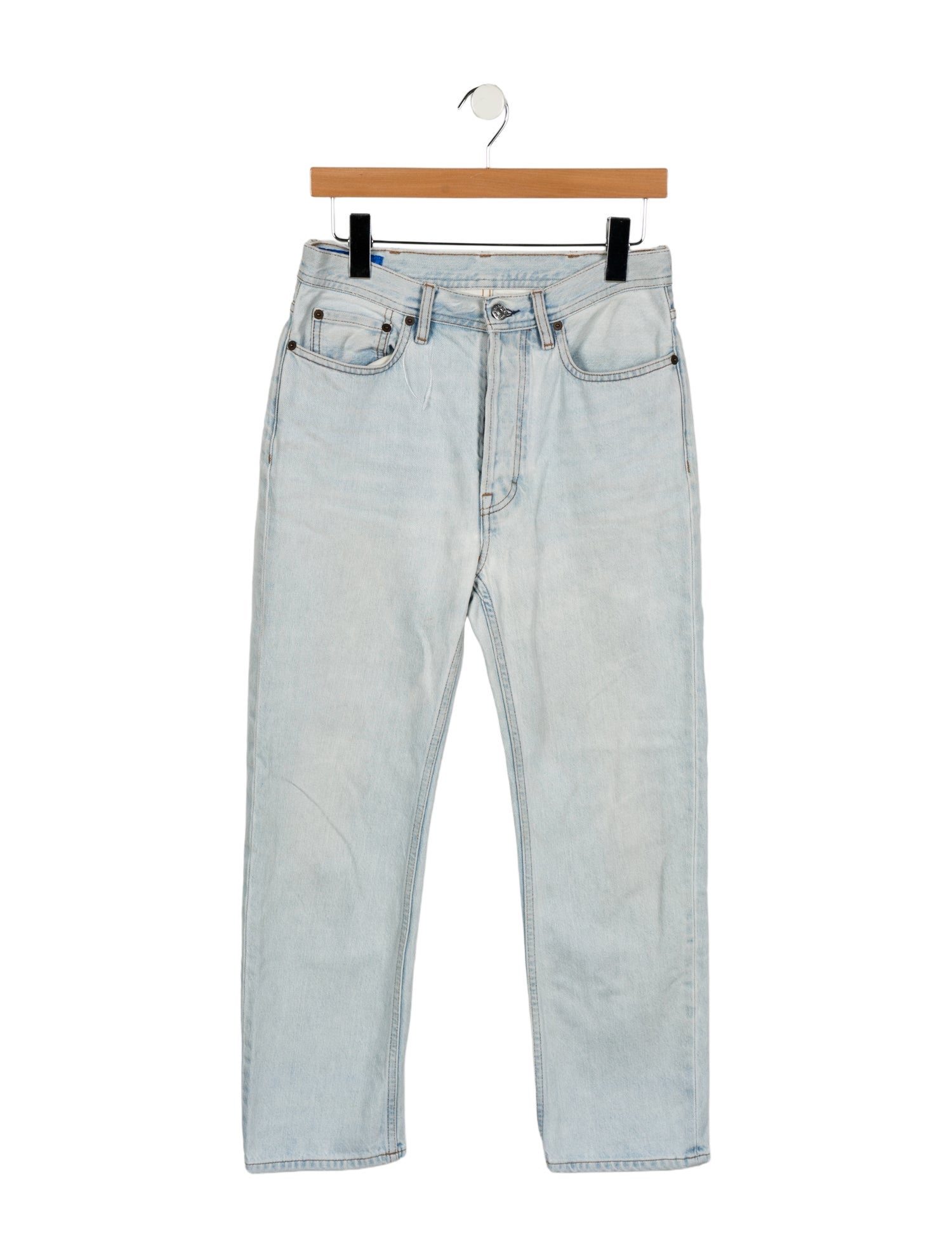 Acne Studios Blå Konst Mid-Rise Straight Leg Jeans