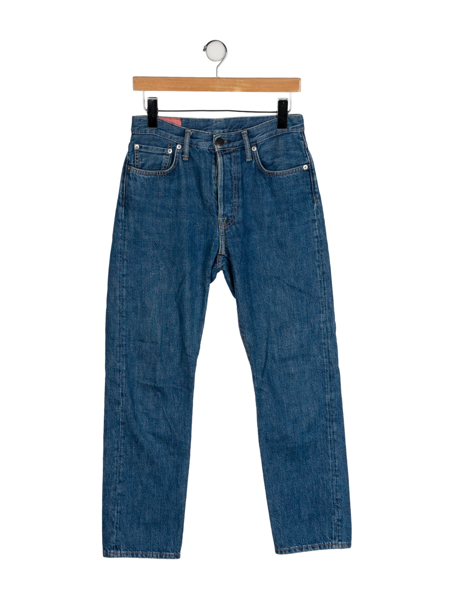 Acne Studios Blå Konst Mid-Rise Straight Leg Jeans