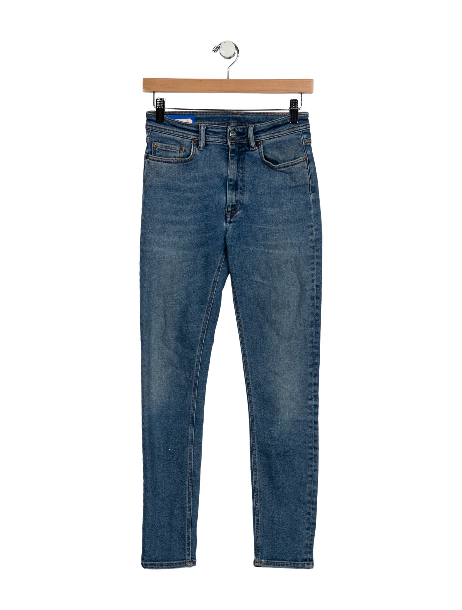 Acne Studios Blå Konst Mid-Rise Skinny Leg Jeans