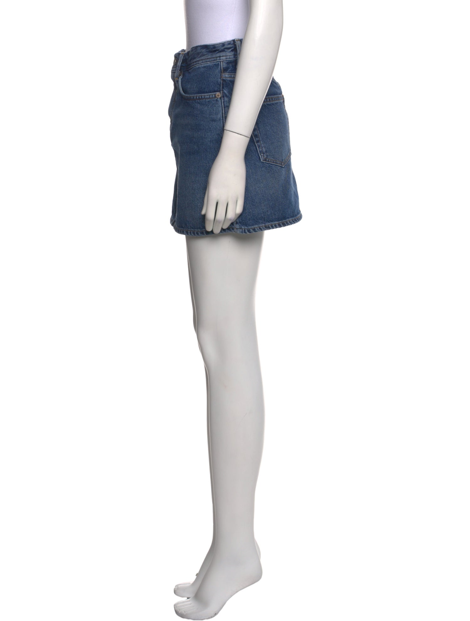 Acne Studios Blå Konst Distressed Accents Mini Skirt