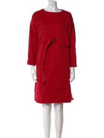 Acne Studios Blå Konst Bateau Neckline Knee-Length Dress