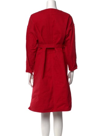 Acne Studios Blå Konst Bateau Neckline Knee-Length Dress