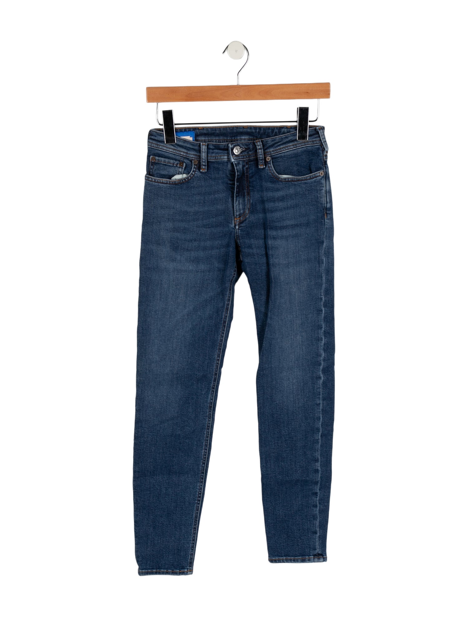 Acne Studios Blå Konst Mid-Rise Skinny Leg Jeans