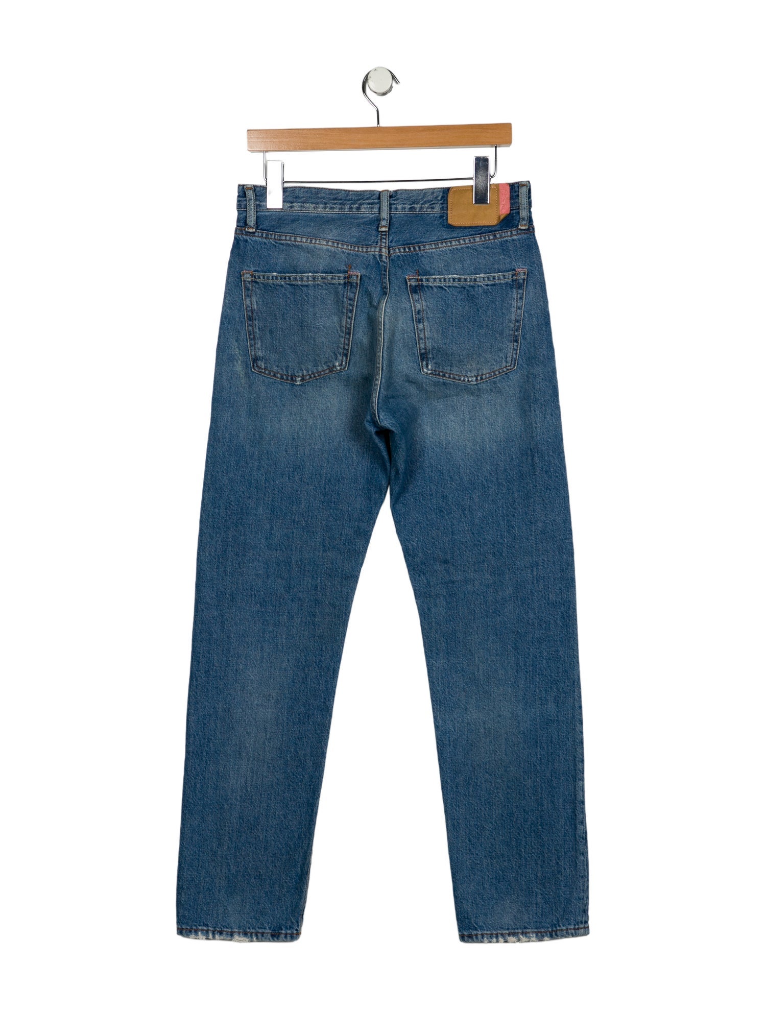 Acne Studios Blå Konst Mid-Rise Straight Leg Jeans