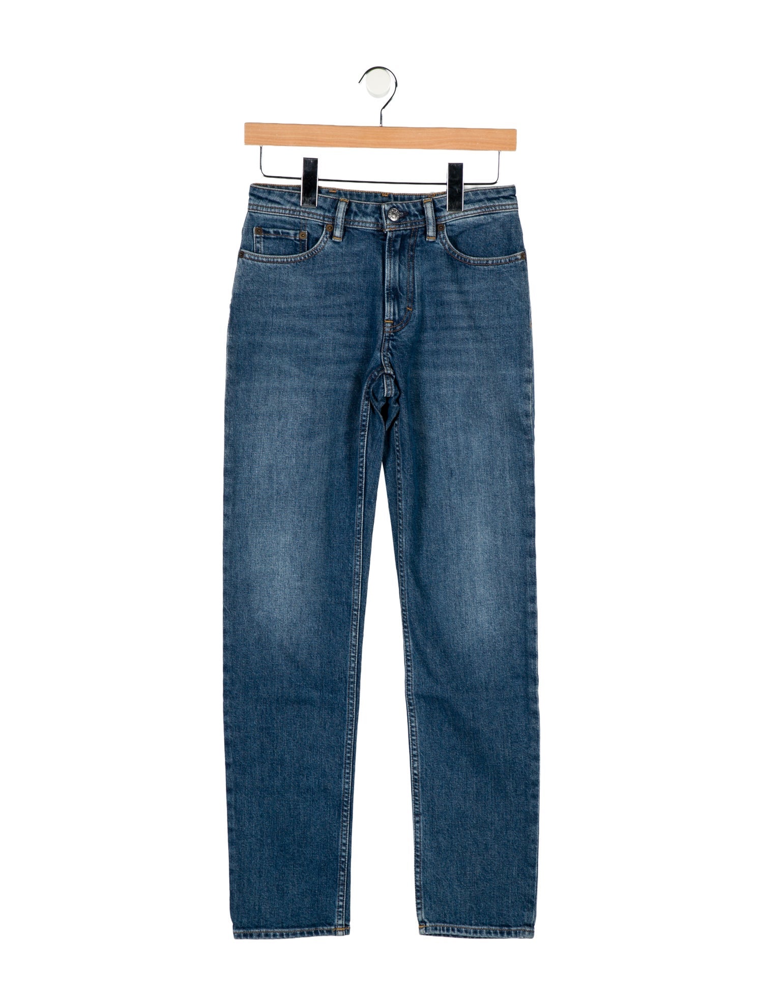 Acne Studios Blå Konst Mid-Rise Straight Leg Jeans w/ Tags