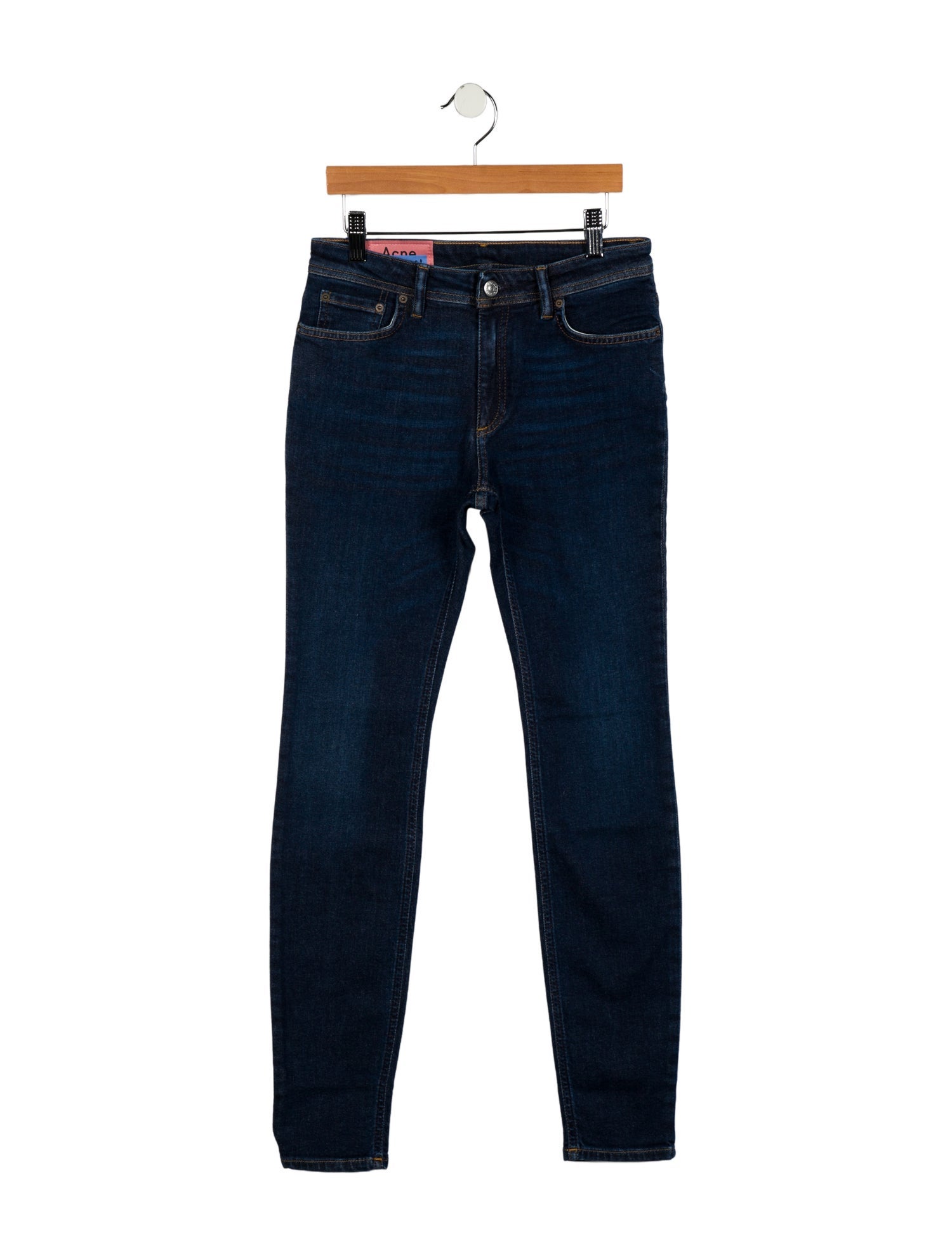 Acne Studios Blå Konst Mid-Rise Skinny Leg Jeans w/ Tags