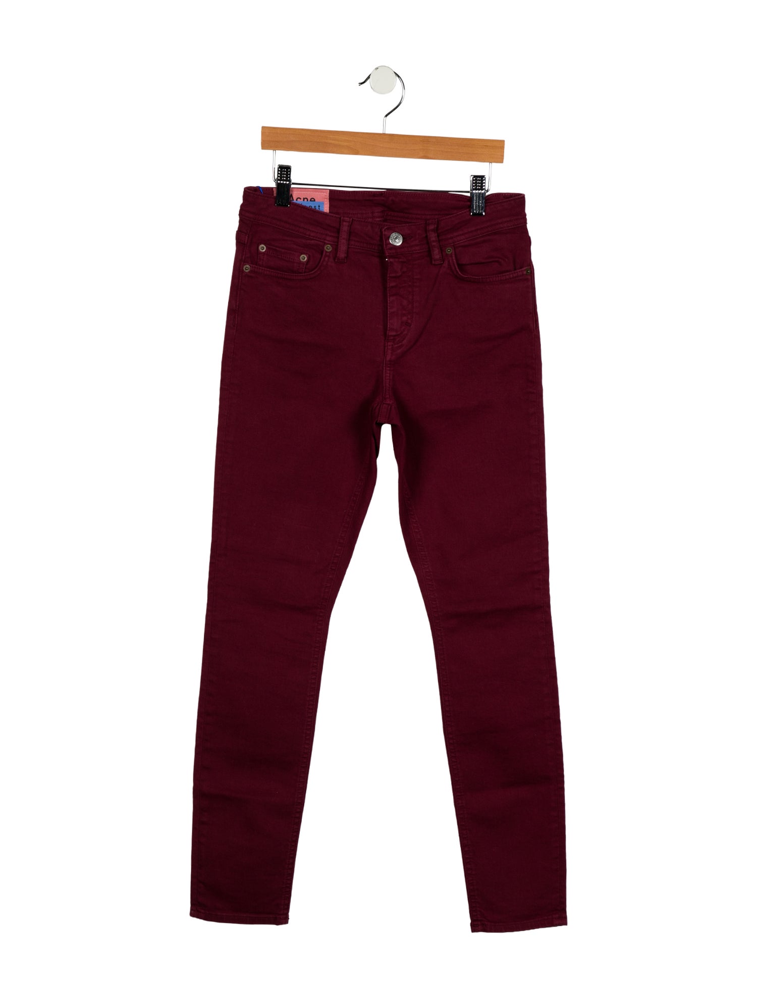 Acne Studios Blå Konst Mid-Rise Skinny Leg Jeans w/ Tags