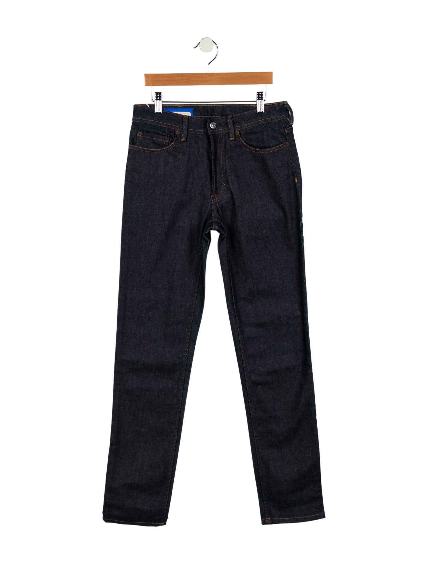 Acne Studios Blå Konst Mid-Rise Straight Leg Jeans w/ Tags