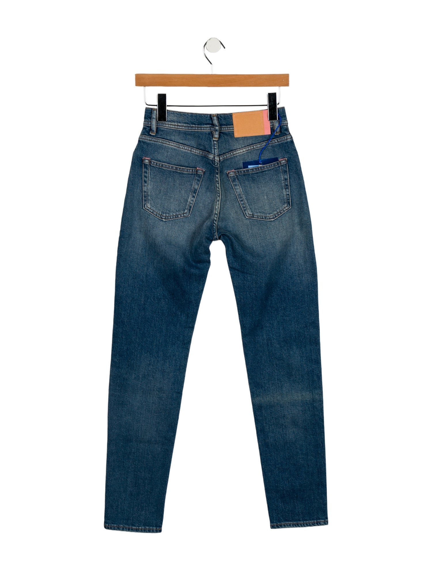 Acne Studios Blå Konst Mid-Rise Straight Leg Jeans w/ Tags