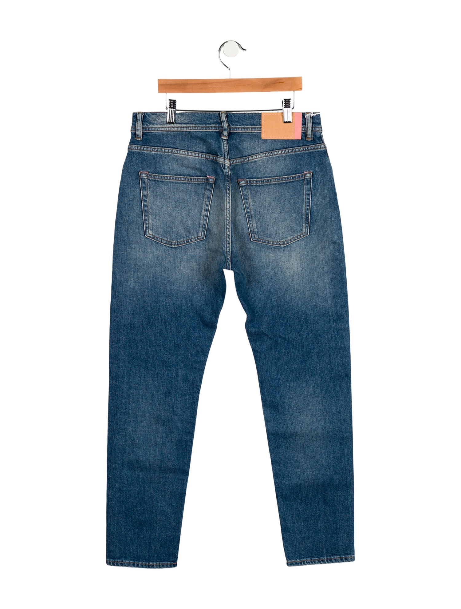 Acne Studios Blå Konst Mid-Rise Straight Leg Jeans w/ Tags