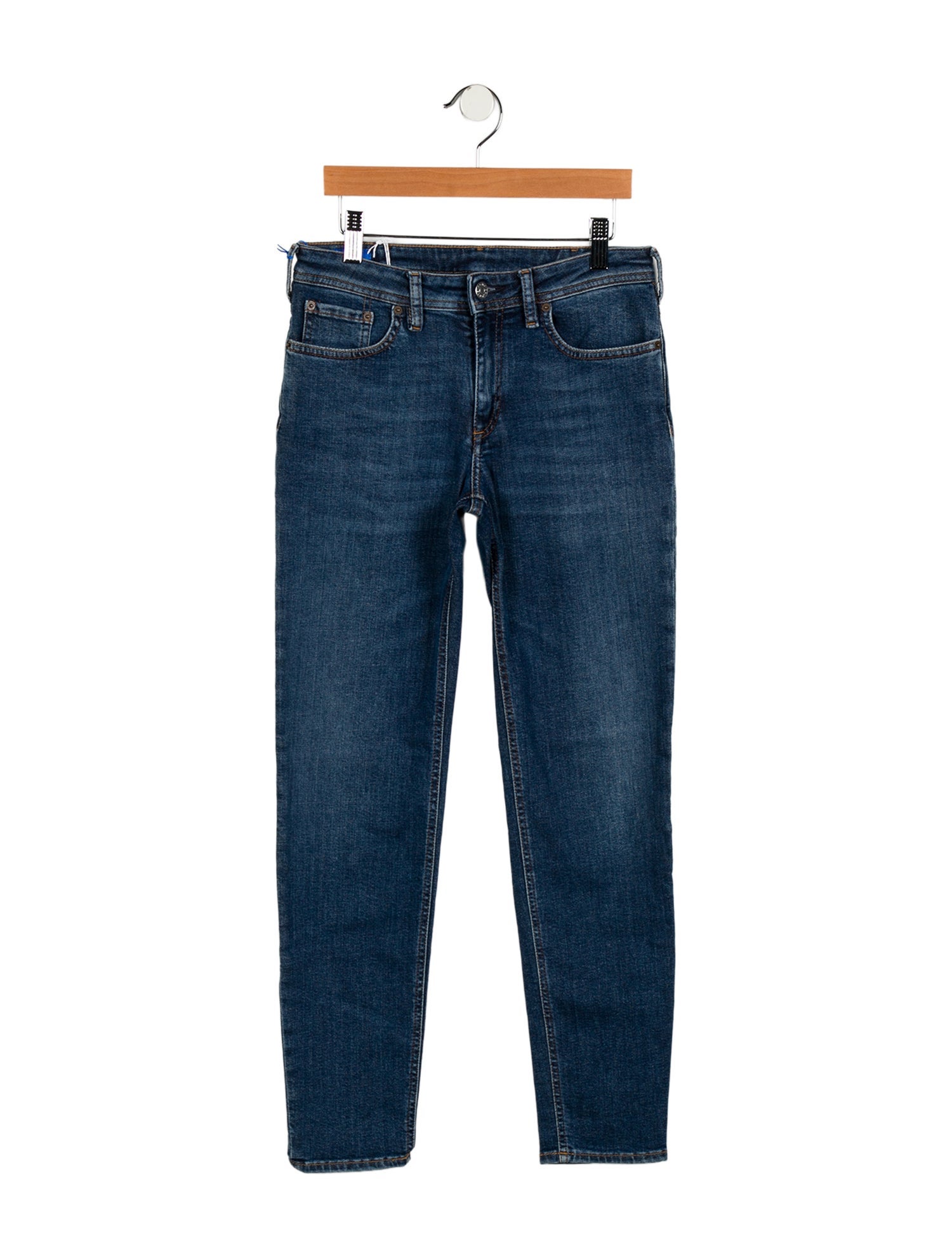 Acne Studios Blå Konst Mid-Rise Skinny Leg Jeans