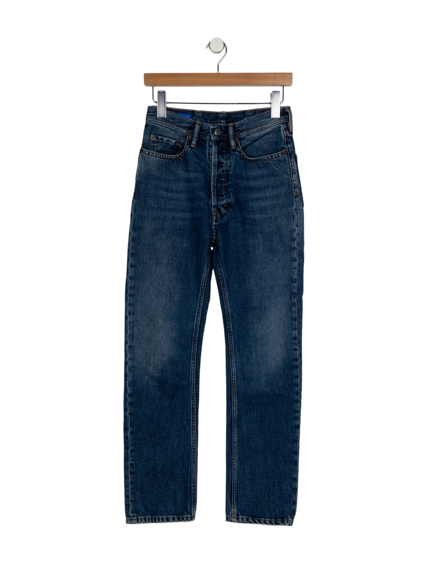 Acne Studios Blå Konst Mid-Rise Straight Leg Jeans