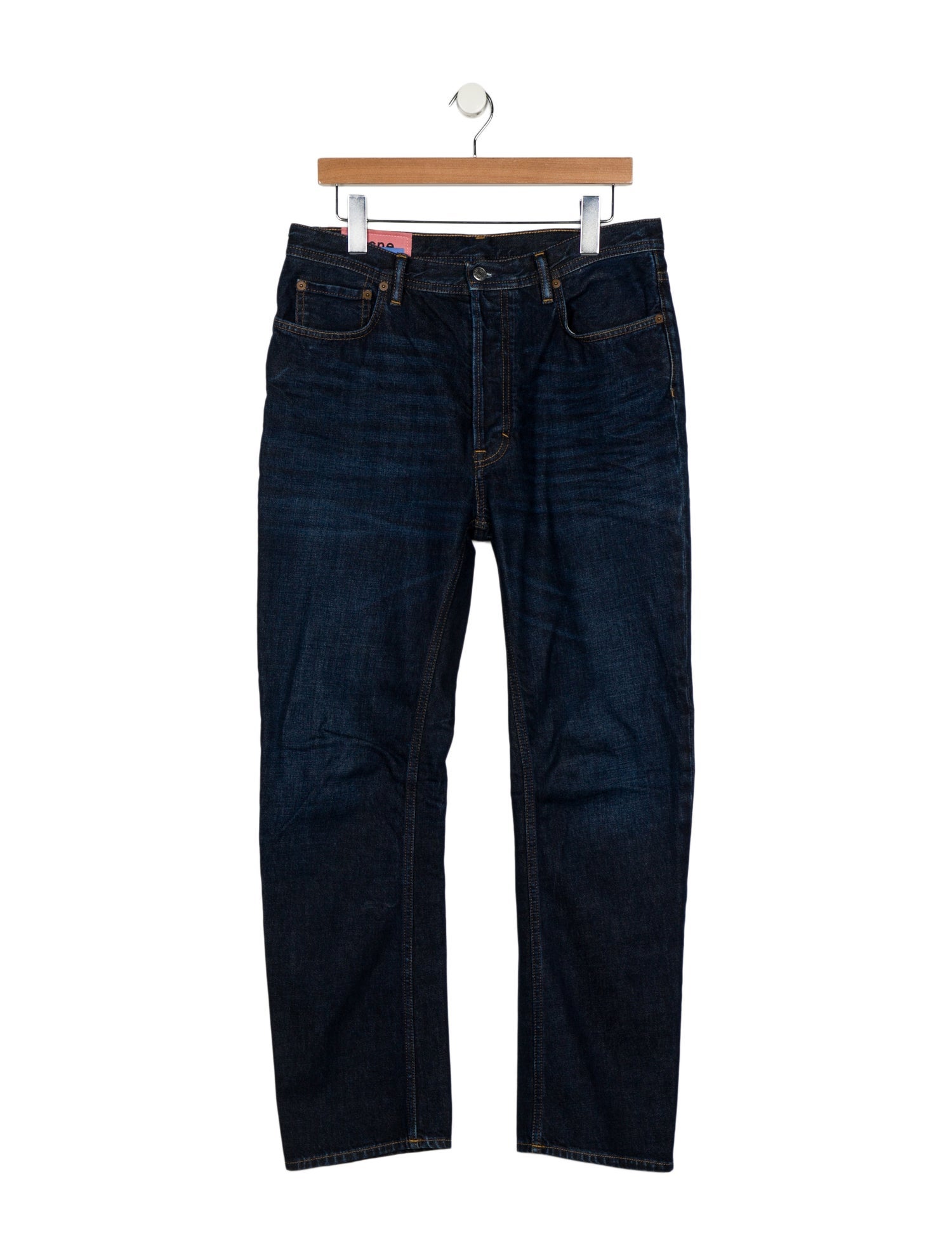 Acne Studios Blå Konst Mid-Rise Straight Leg Jeans