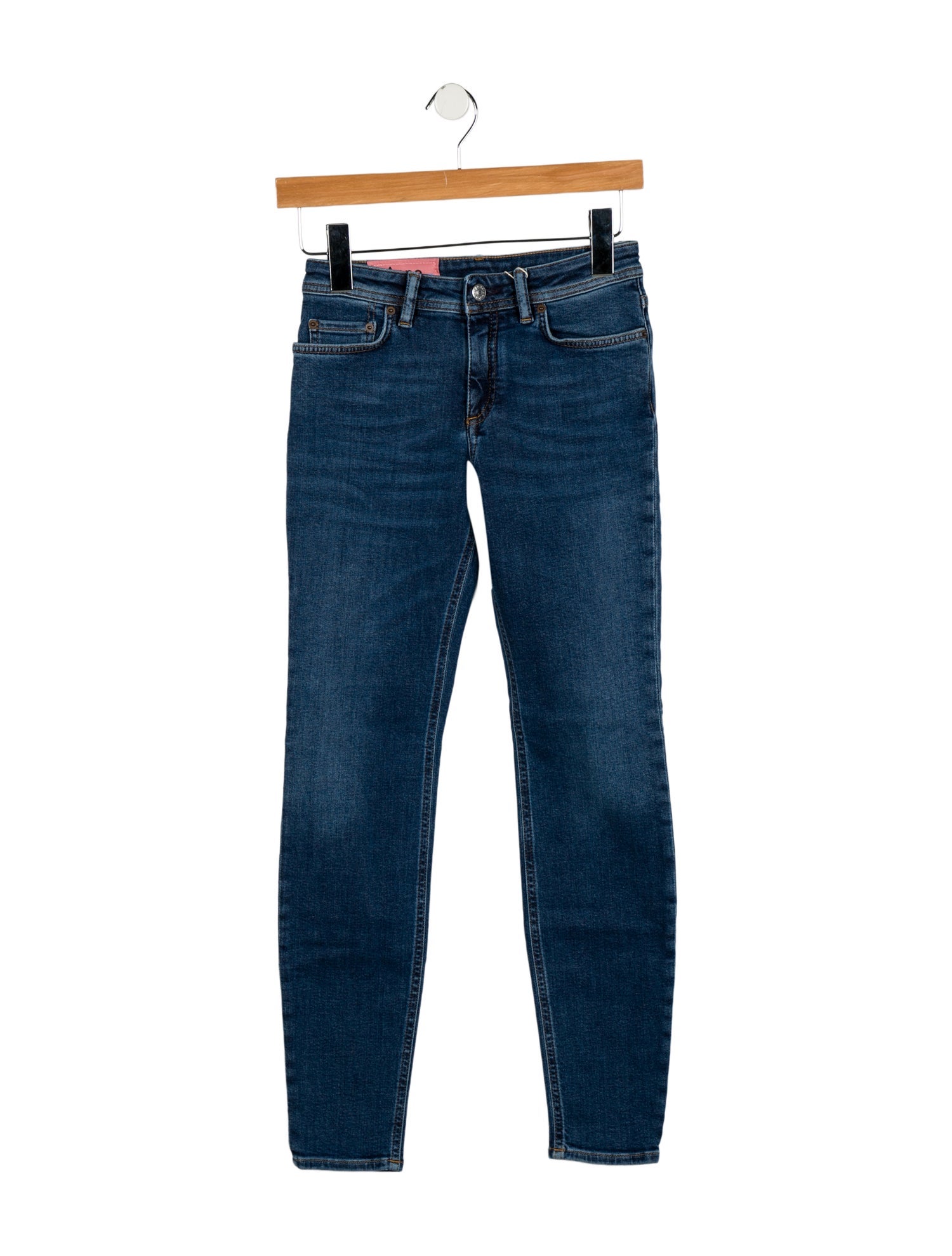Acne Studios Blå Konst Mid-Rise Skinny Leg Jeans w/ Tags