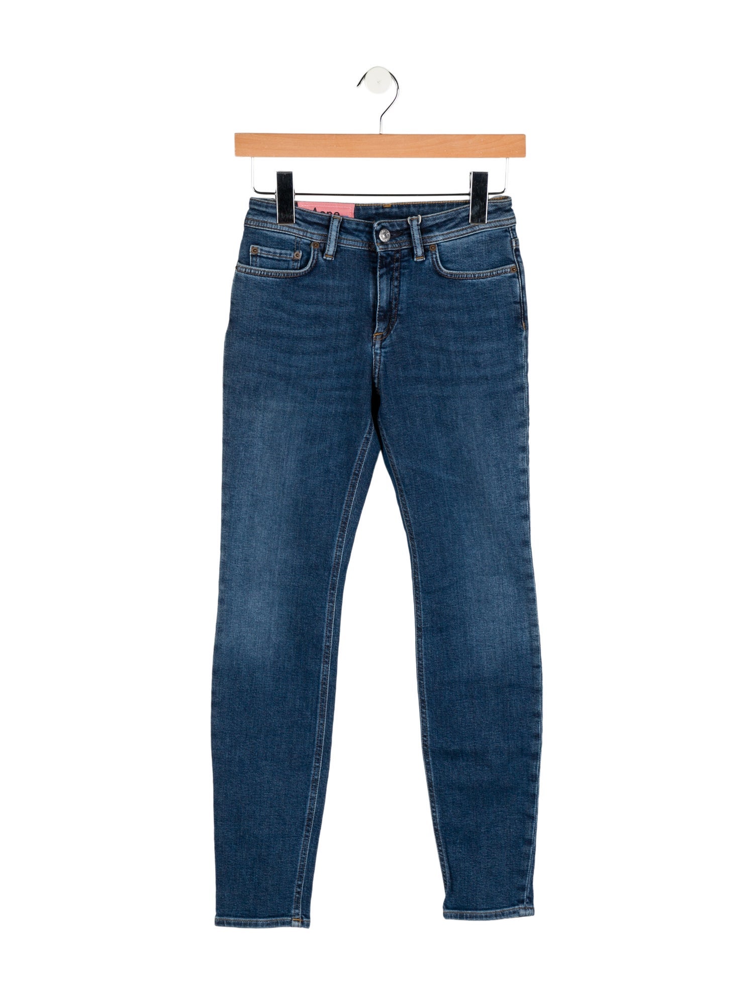 Acne Studios Blå Konst Mid-Rise Skinny Leg Jeans w/ Tags