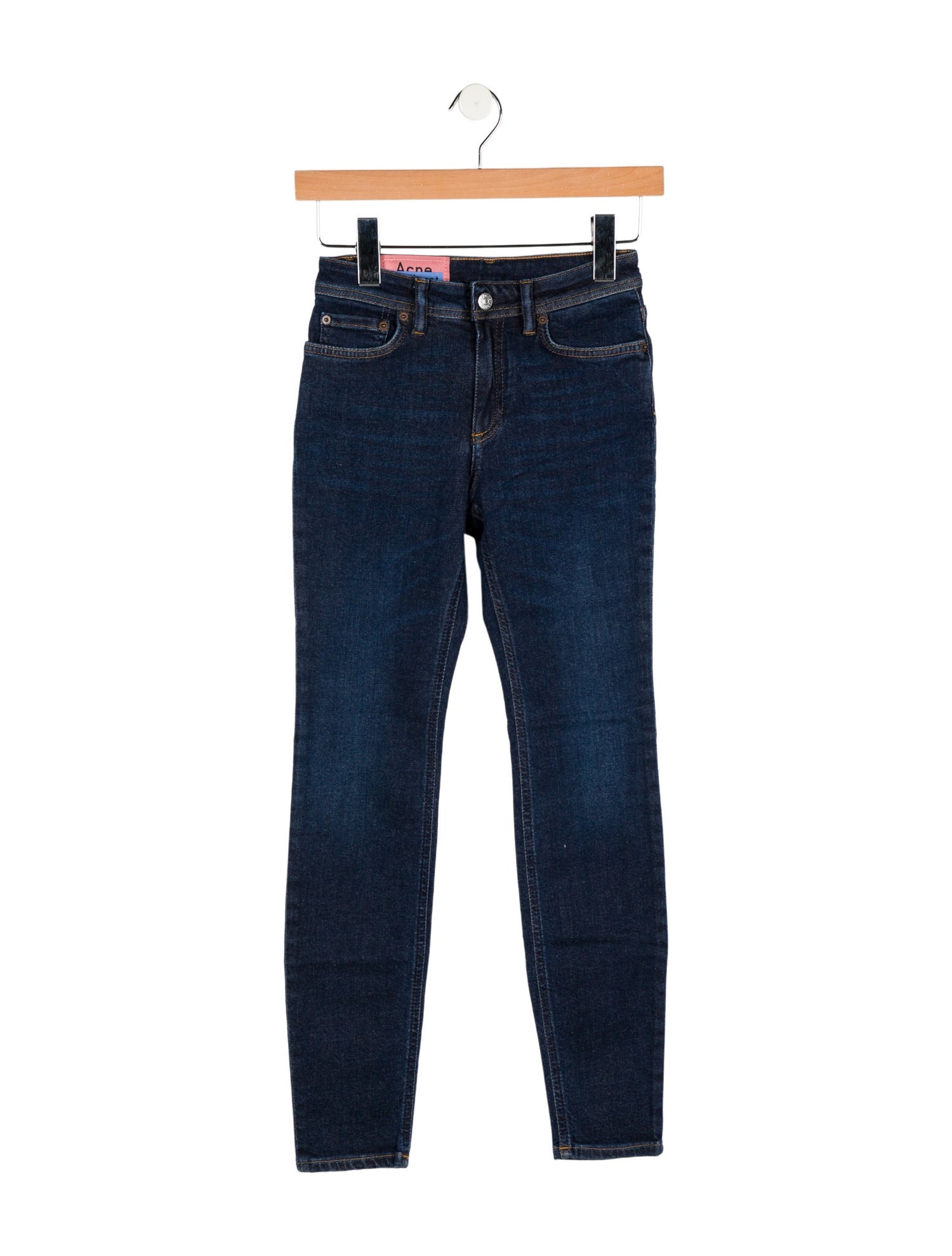 Acne Studios Blå Konst Mid-Rise Skinny Leg Jeans w/ Tags
