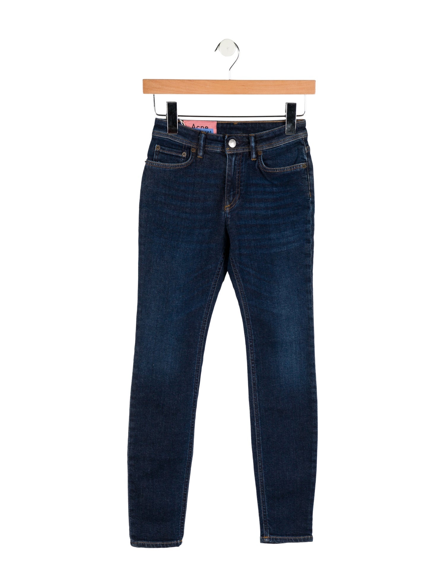 Acne Studios Blå Konst Mid-Rise Skinny Leg Jeans w/ Tags