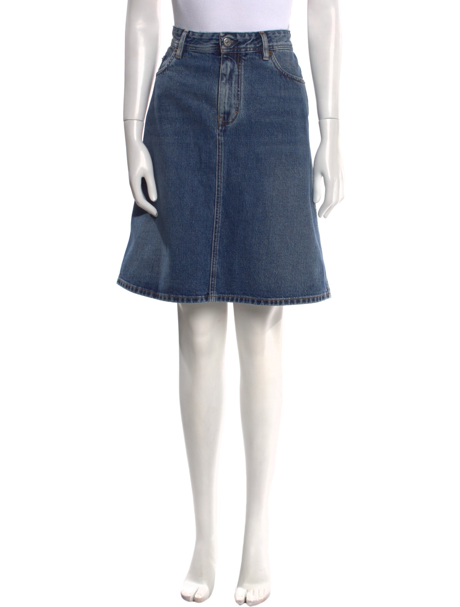 Acne Studios Blå Konst Knee-Length Skirt