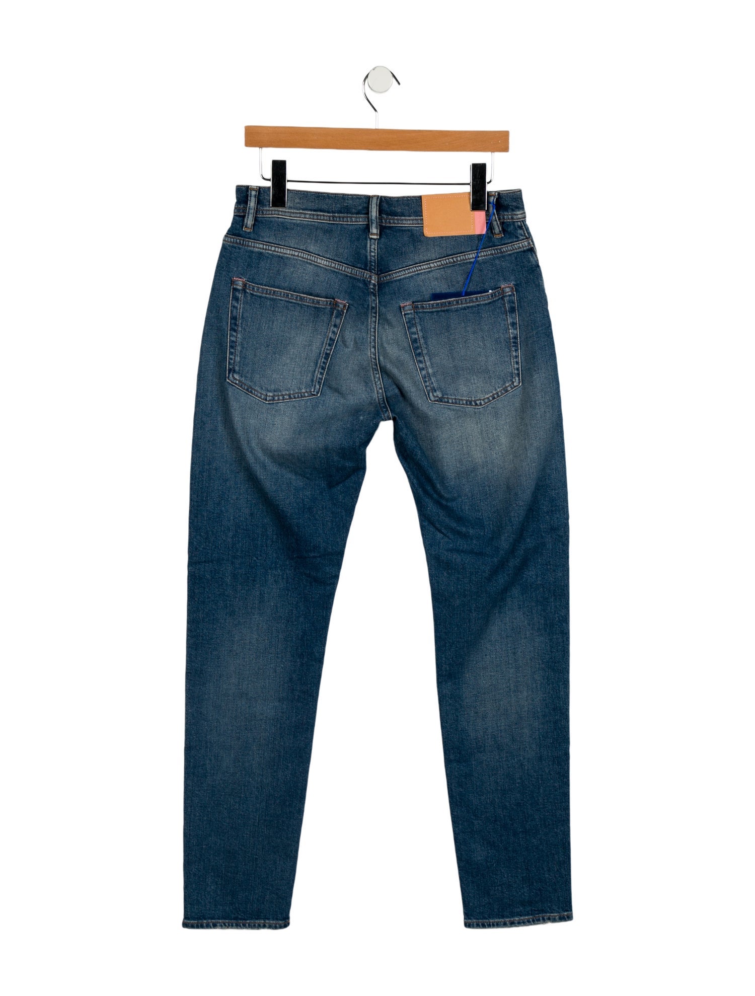 Acne Studios Blå Konst Mid-Rise Straight Leg Jeans w/ Tags