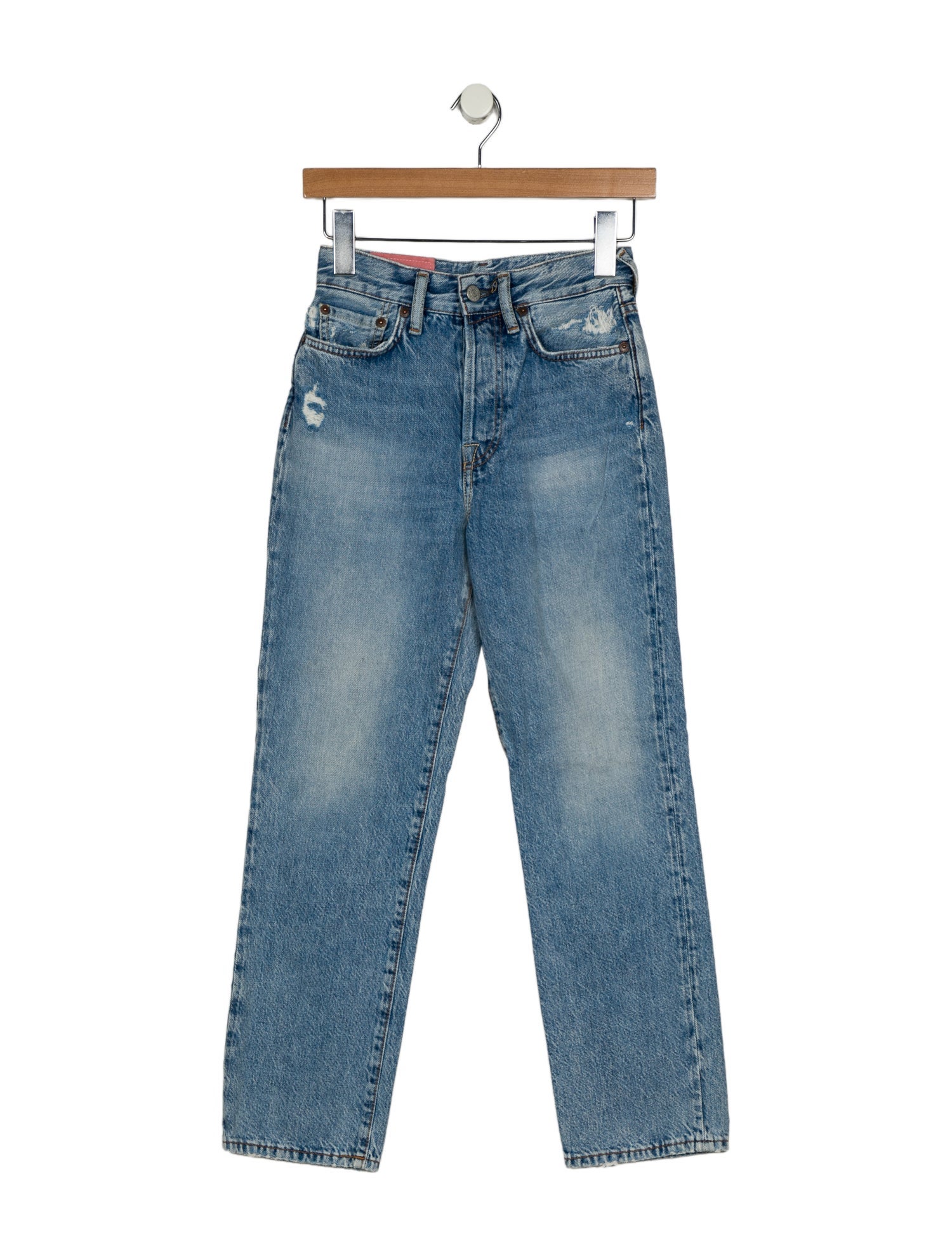 Acne Studios Blå Konst Mid-Rise Straight Leg Jeans