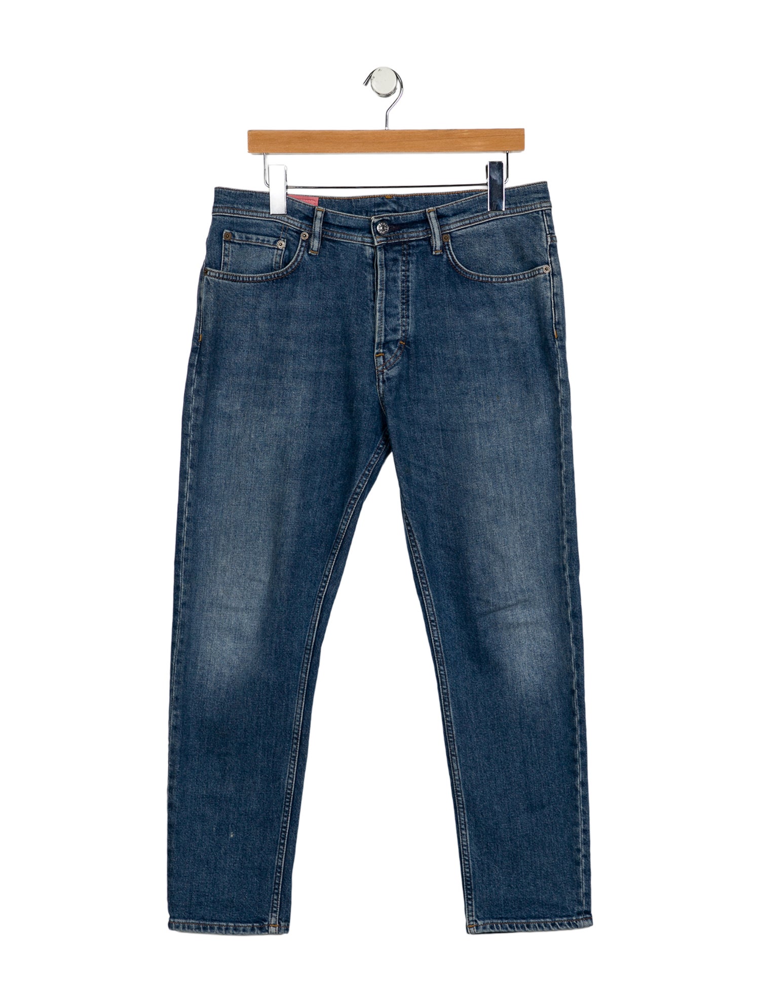 Acne Studios Blå Konst Mid-Rise Straight Leg Jeans