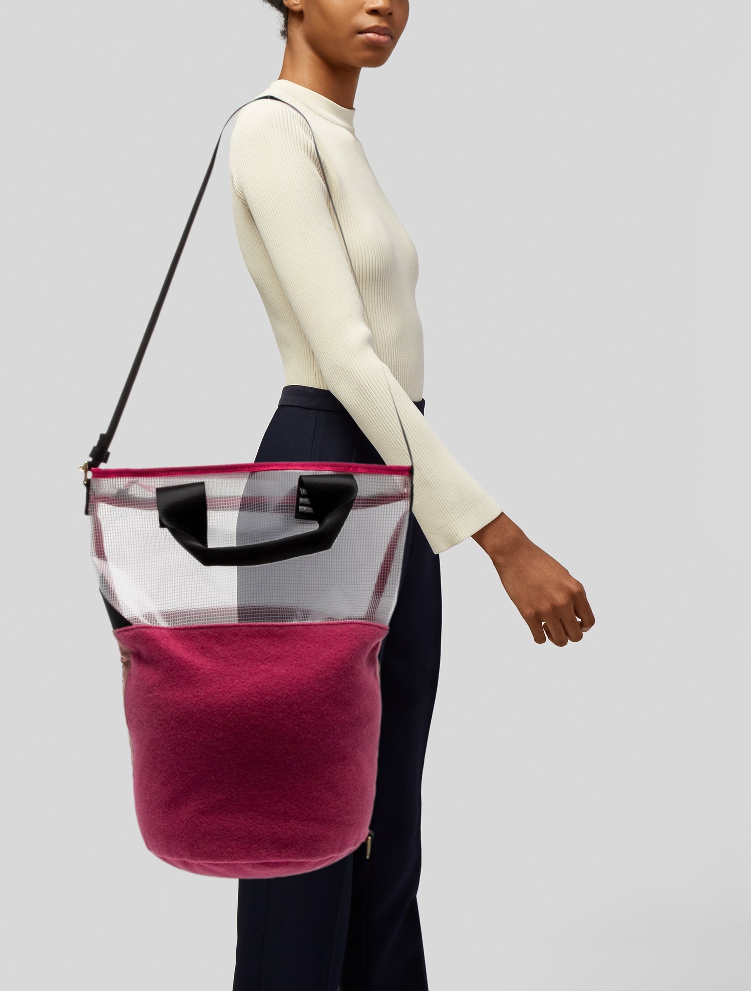 Acne Studios Blå Konst Wool Top Handle Bag