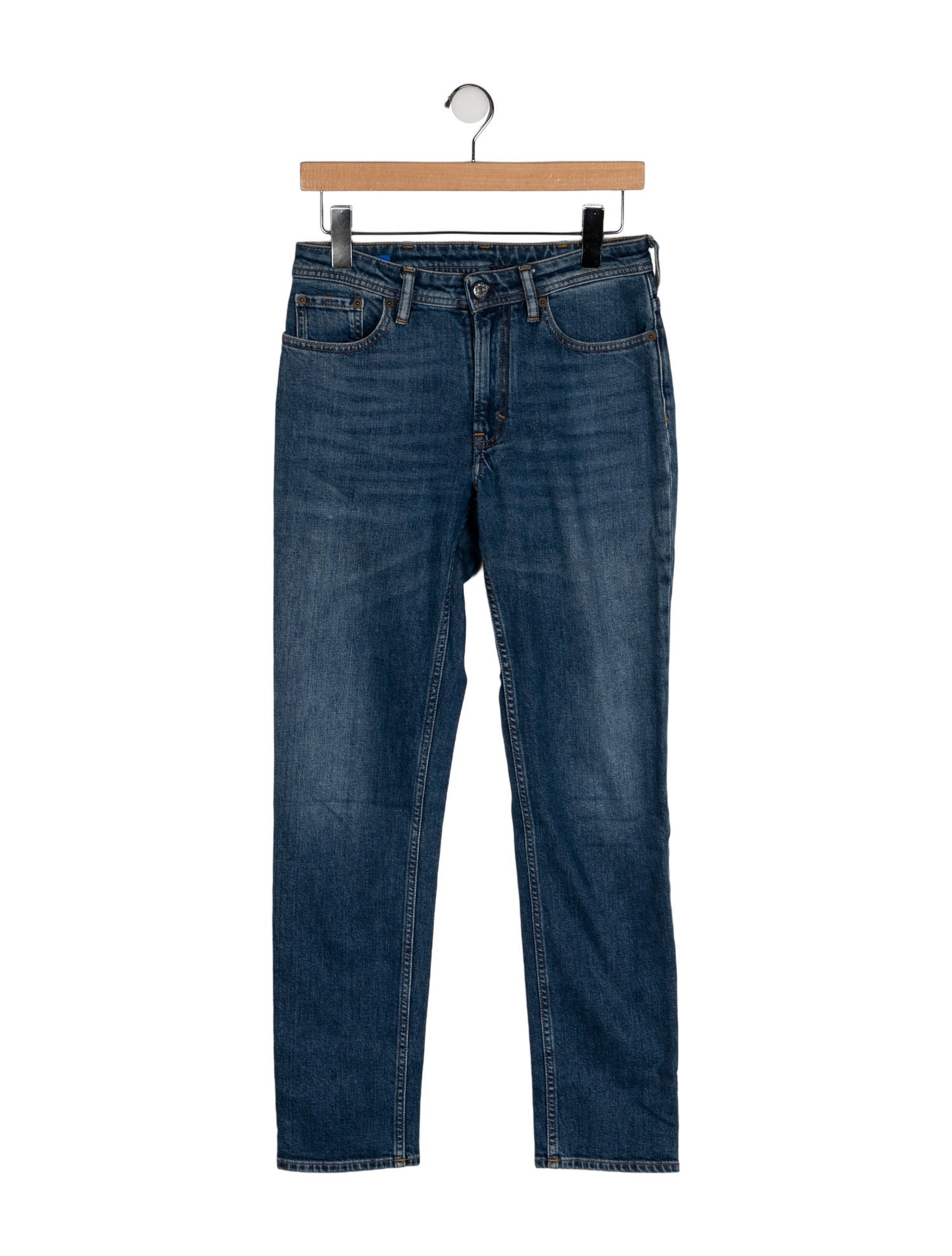 Acne Studios Blå Konst Mid-Rise Straight Leg Jeans