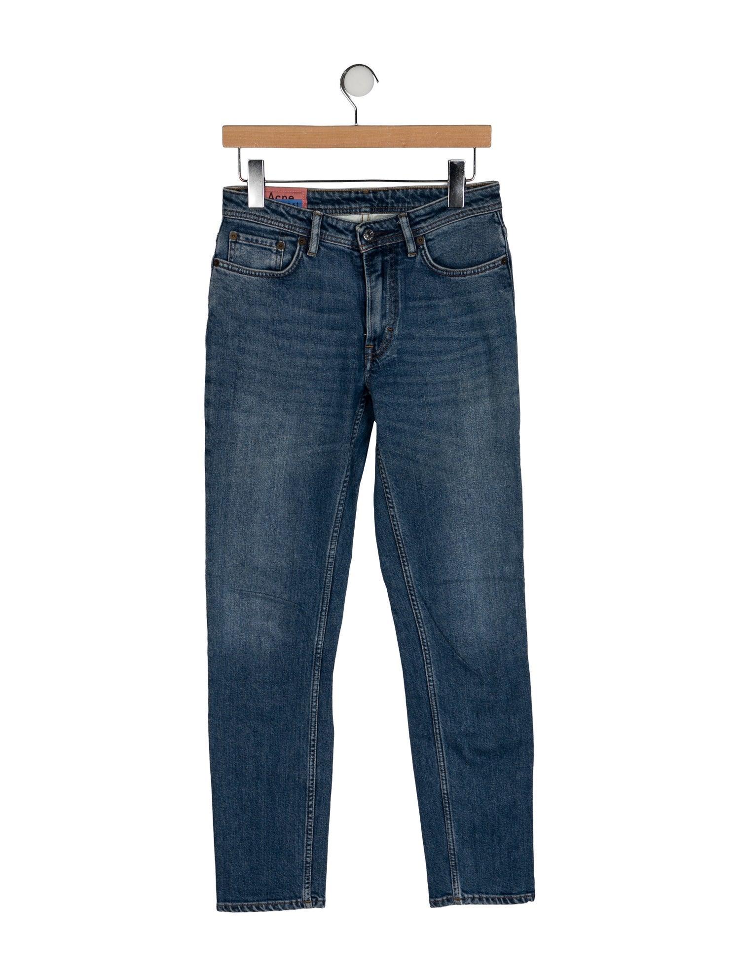 Acne Studios Blå Konst Mid-Rise Straight Leg Jeans