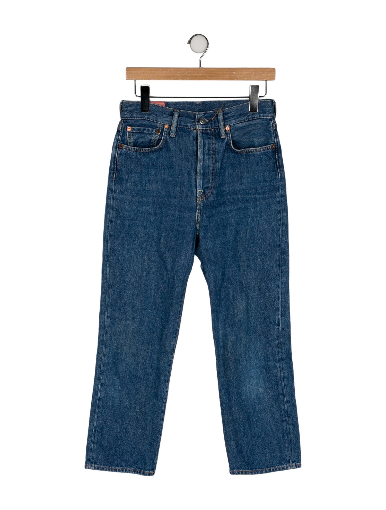 Acne Studios Blå Konst Mid-Rise Straight Leg Jeans