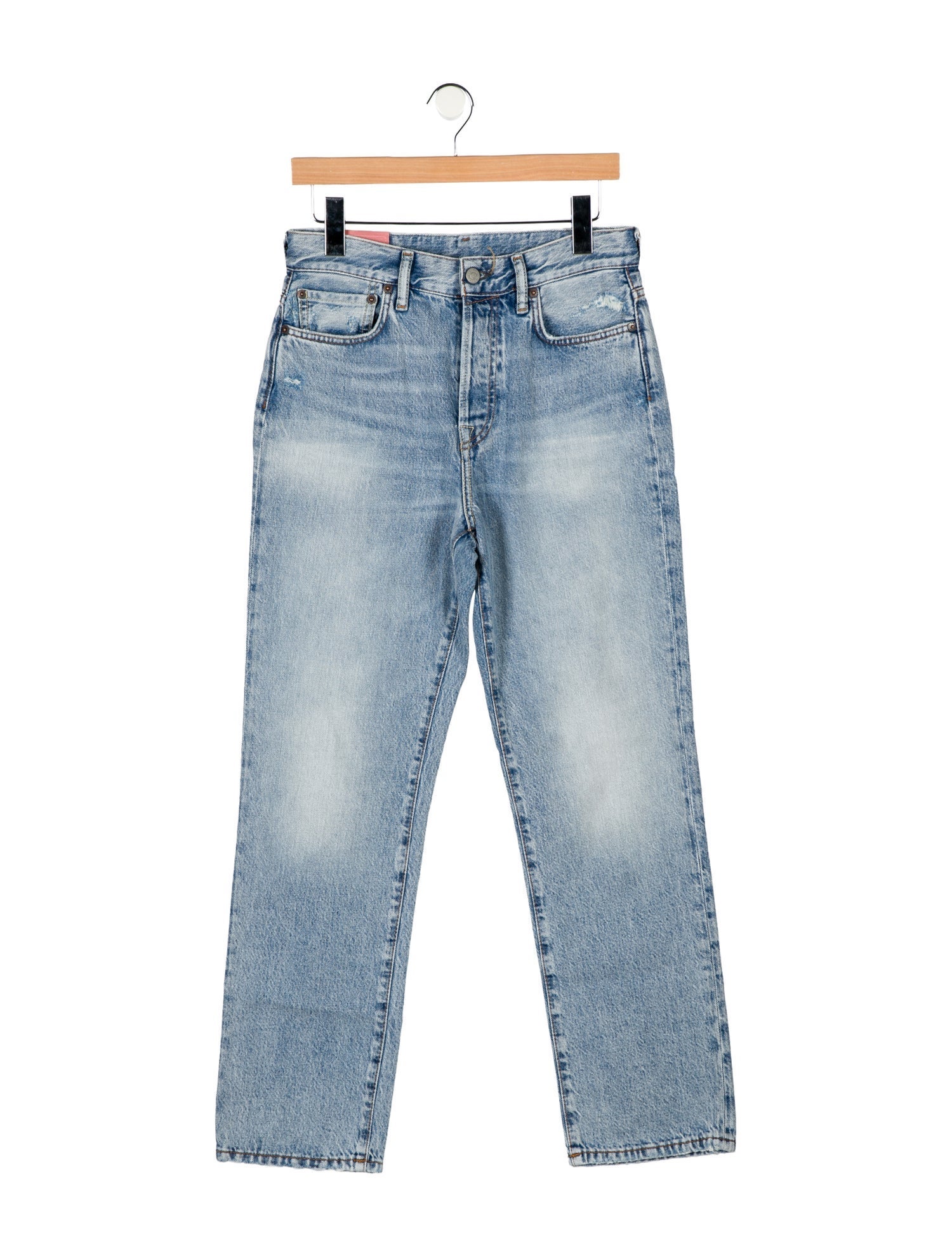 Acne Studios Blå Konst High-Rise Straight Leg Jeans w/ Tags
