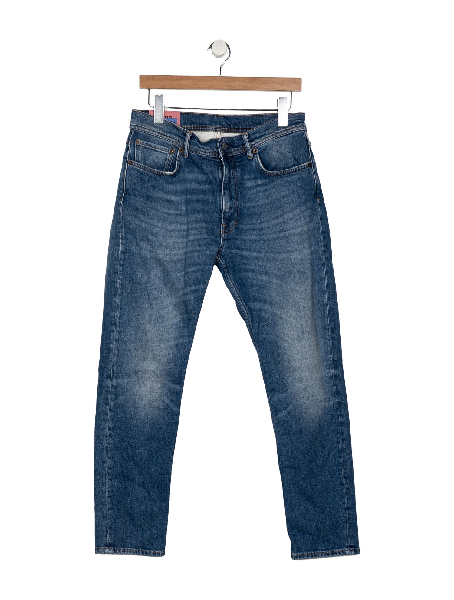 Acne Studios Blå Konst Mid-Rise Straight Leg Jeans