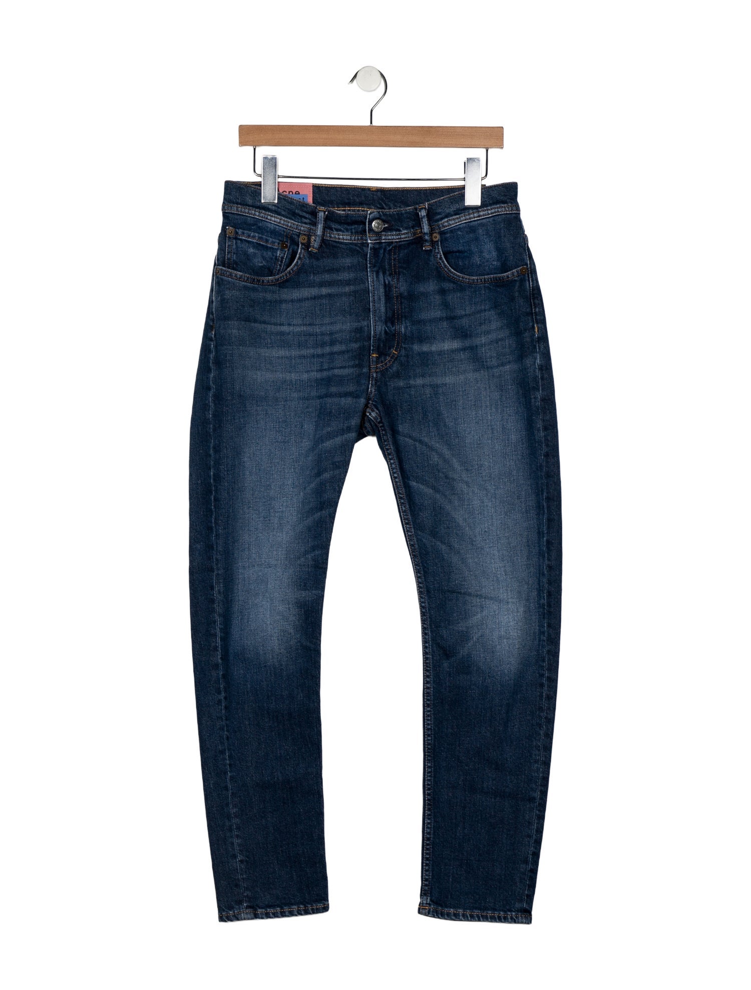 Acne Studios Blå Konst Mid-Rise Straight Leg Jeans