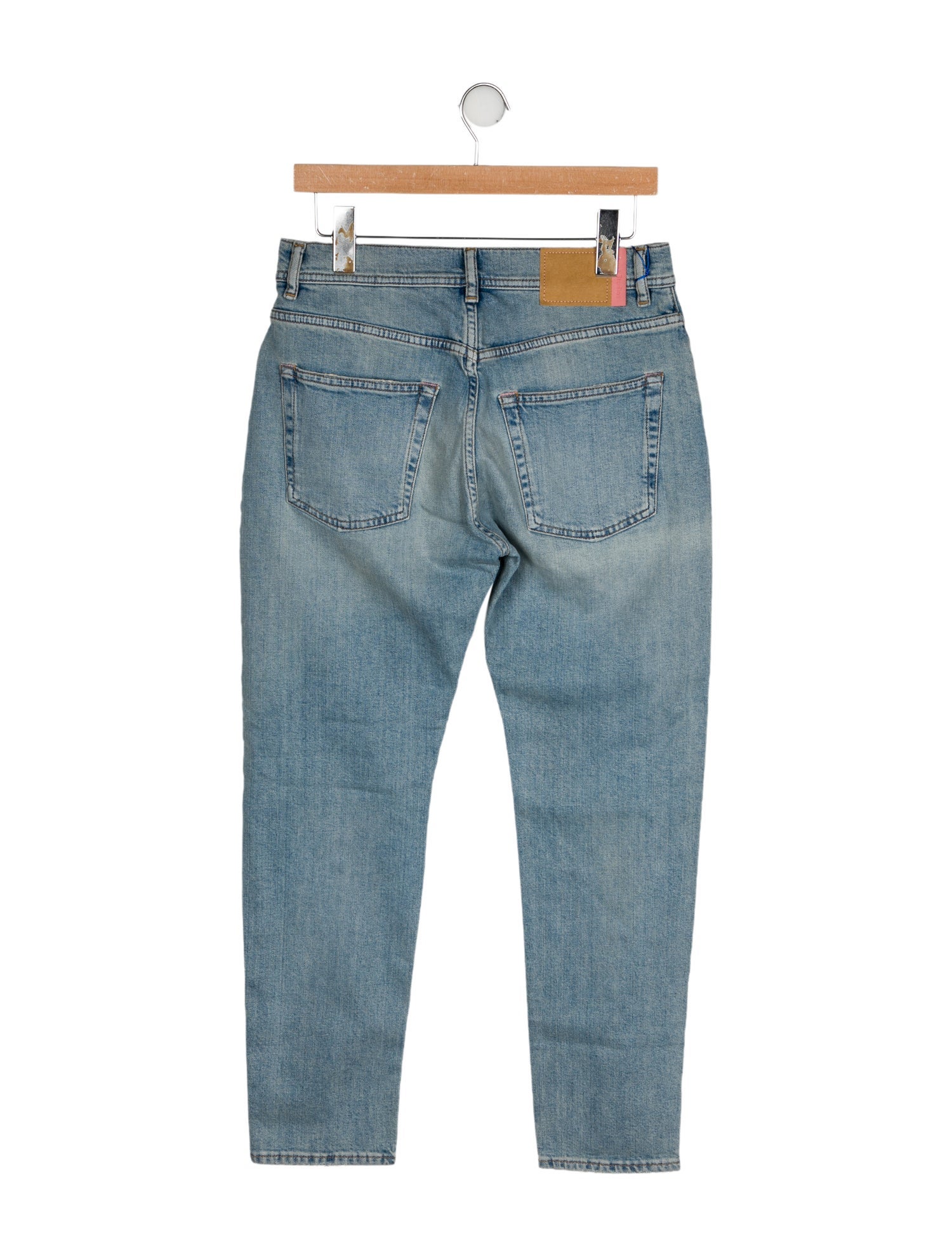 Acne Studios Blå Konst Mid-Rise Straight Leg Jeans w/ Tags