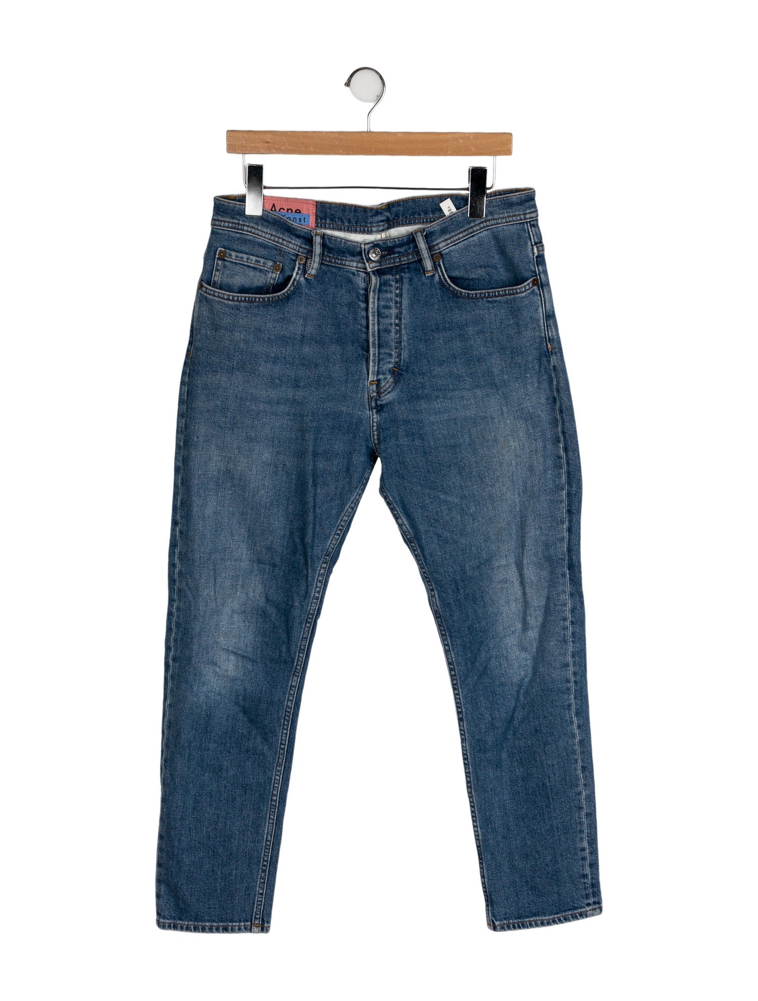 Acne Studios Blå Konst Mid-Rise Straight Leg Jeans