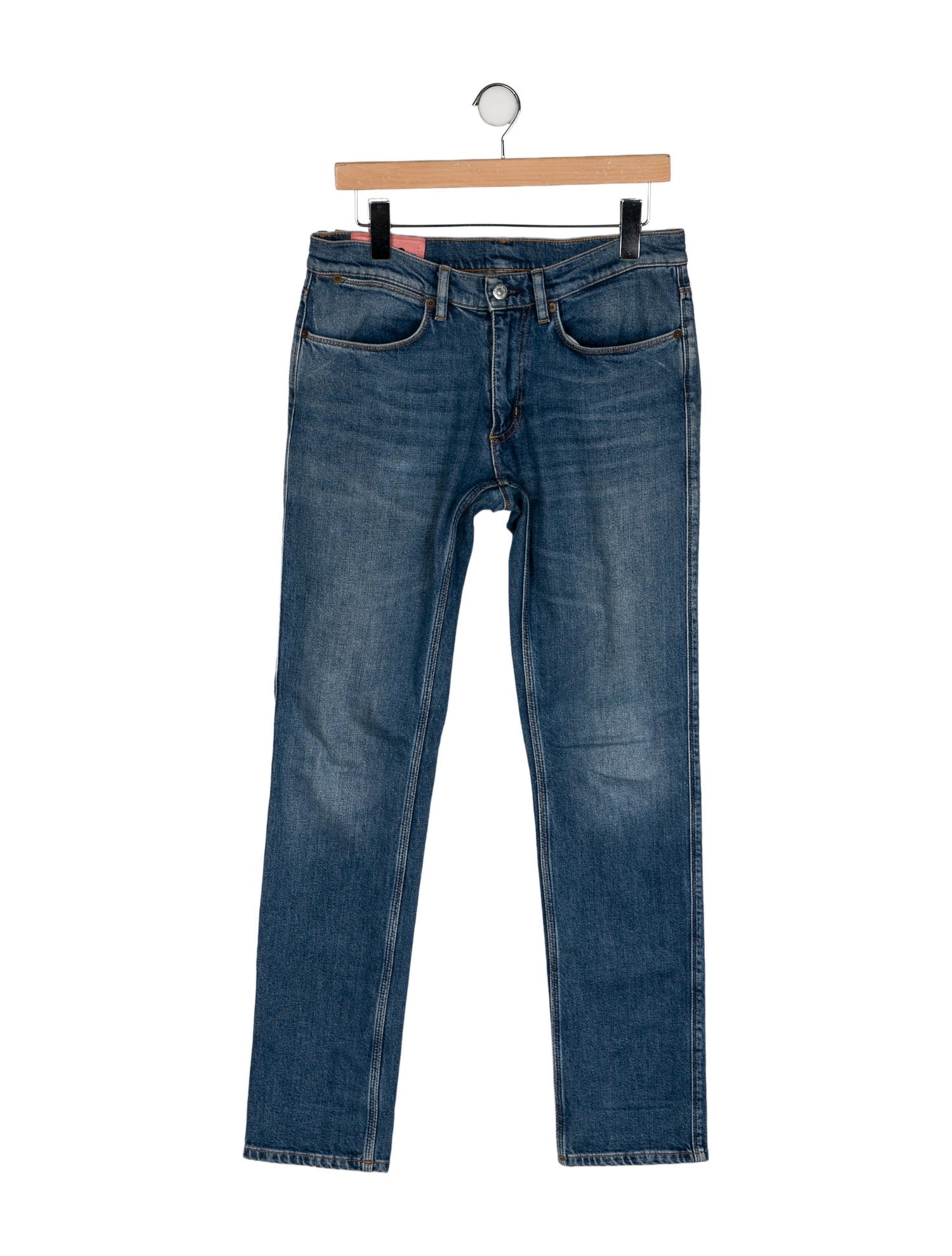 Acne Studios Blå Konst Mid-Rise Straight Leg Jeans