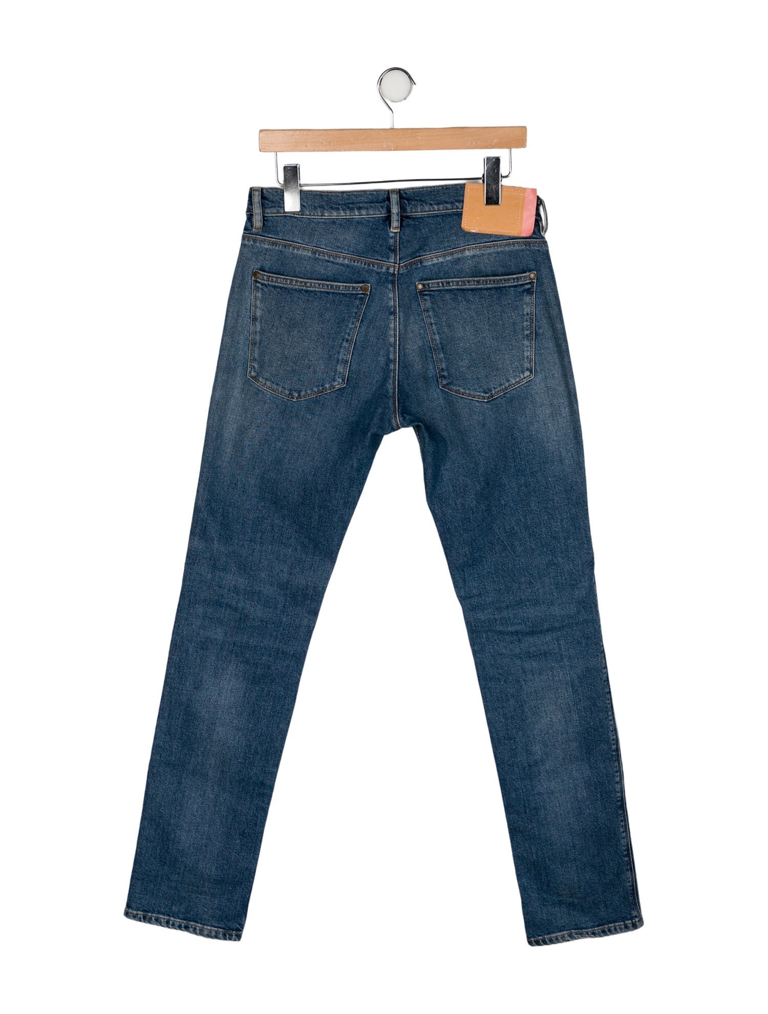 Acne Studios Blå Konst Mid-Rise Straight Leg Jeans