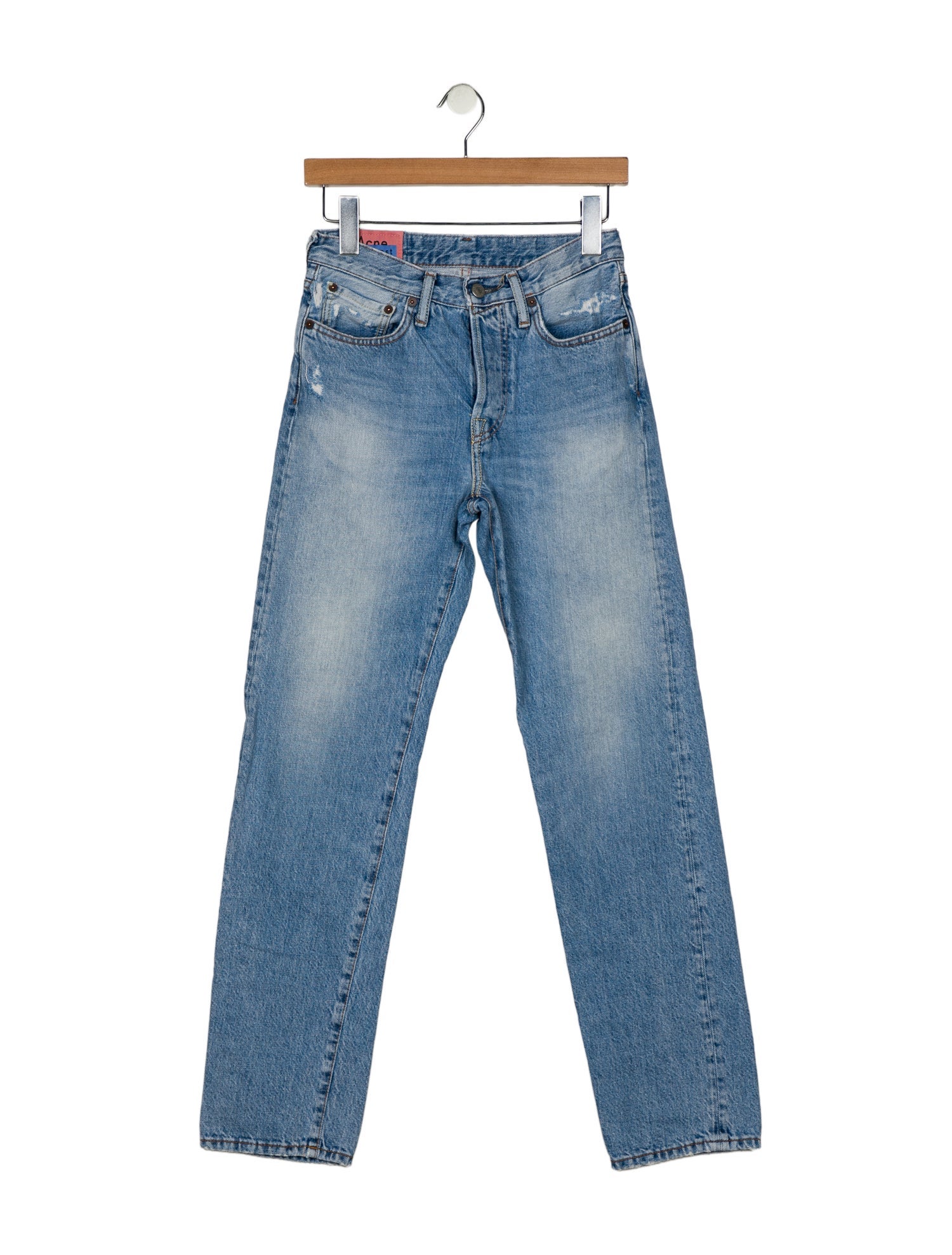 Acne Studios Blå Konst Mid-Rise Straight Leg Jeans