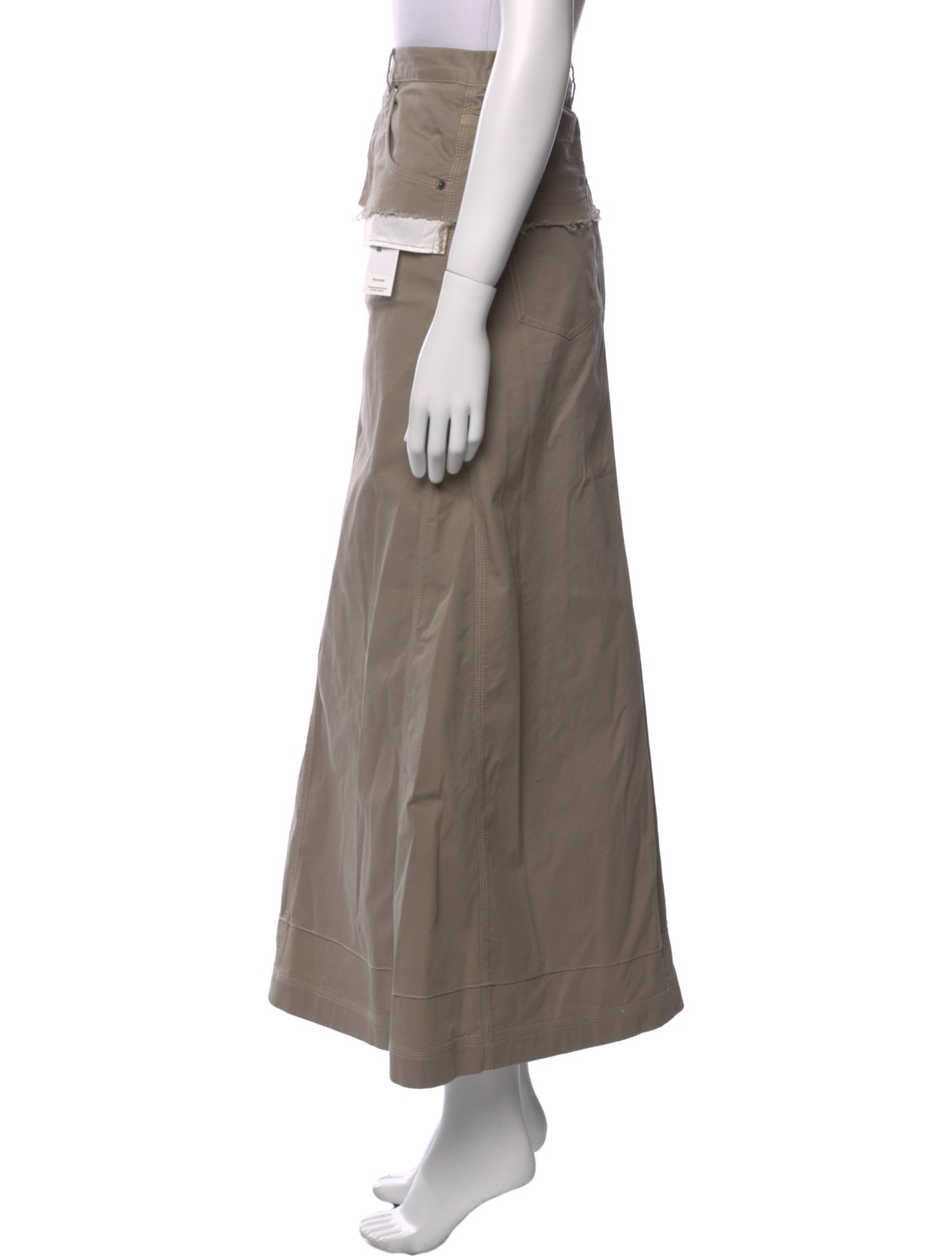 Act N°1 Distressed Accents Midi Length Skirt