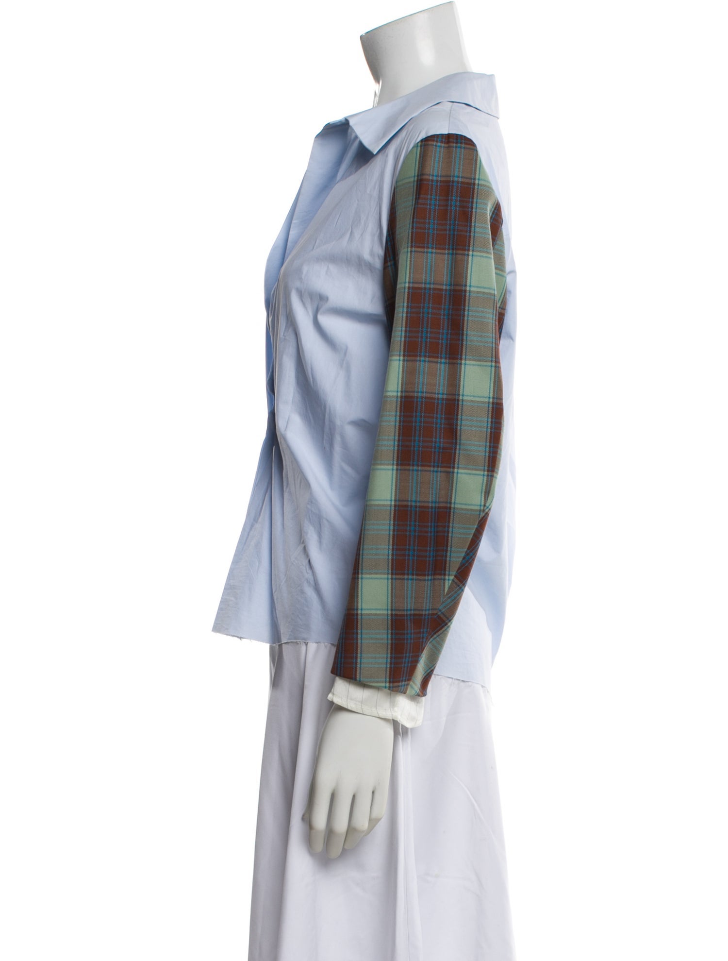 Act N°1 Plaid Print Long Sleeve Blouse