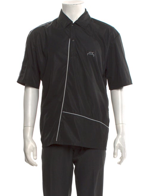 A-Cold-Wall Piping Reflective V-Neck Polo Shirt